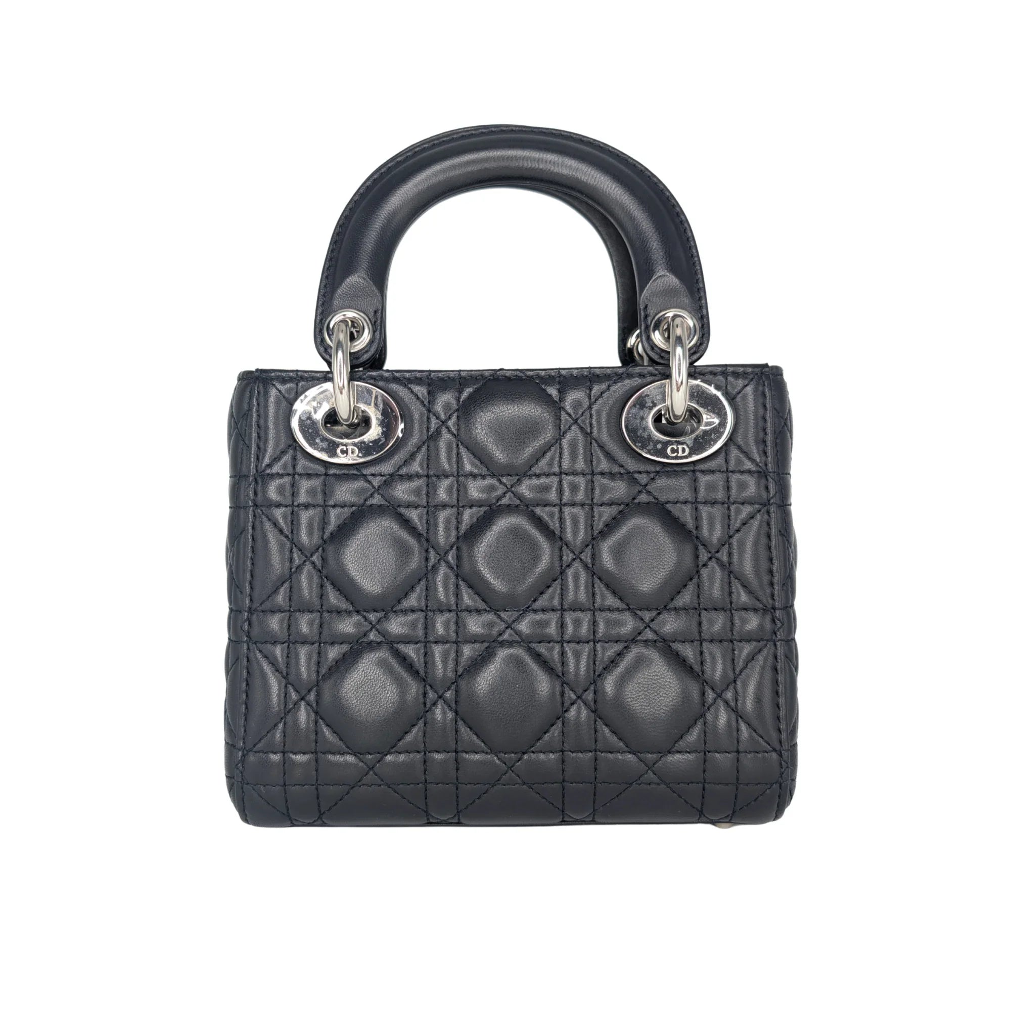 Christian Dior Lady Dior Cannage Mini Handbag Black - Lost Designer