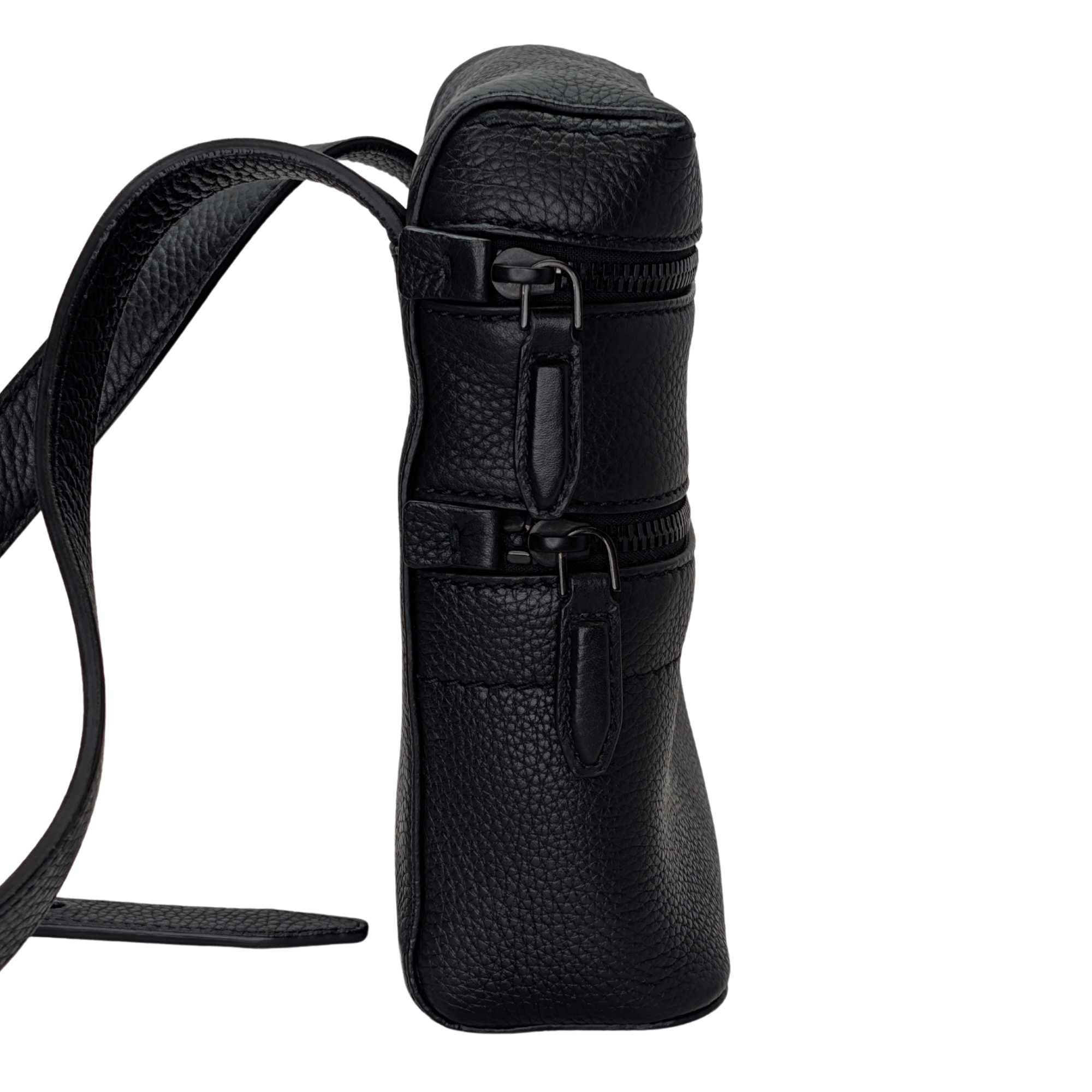 Salvatore Ferragamo Vitello Leather Crossbody Bag Black