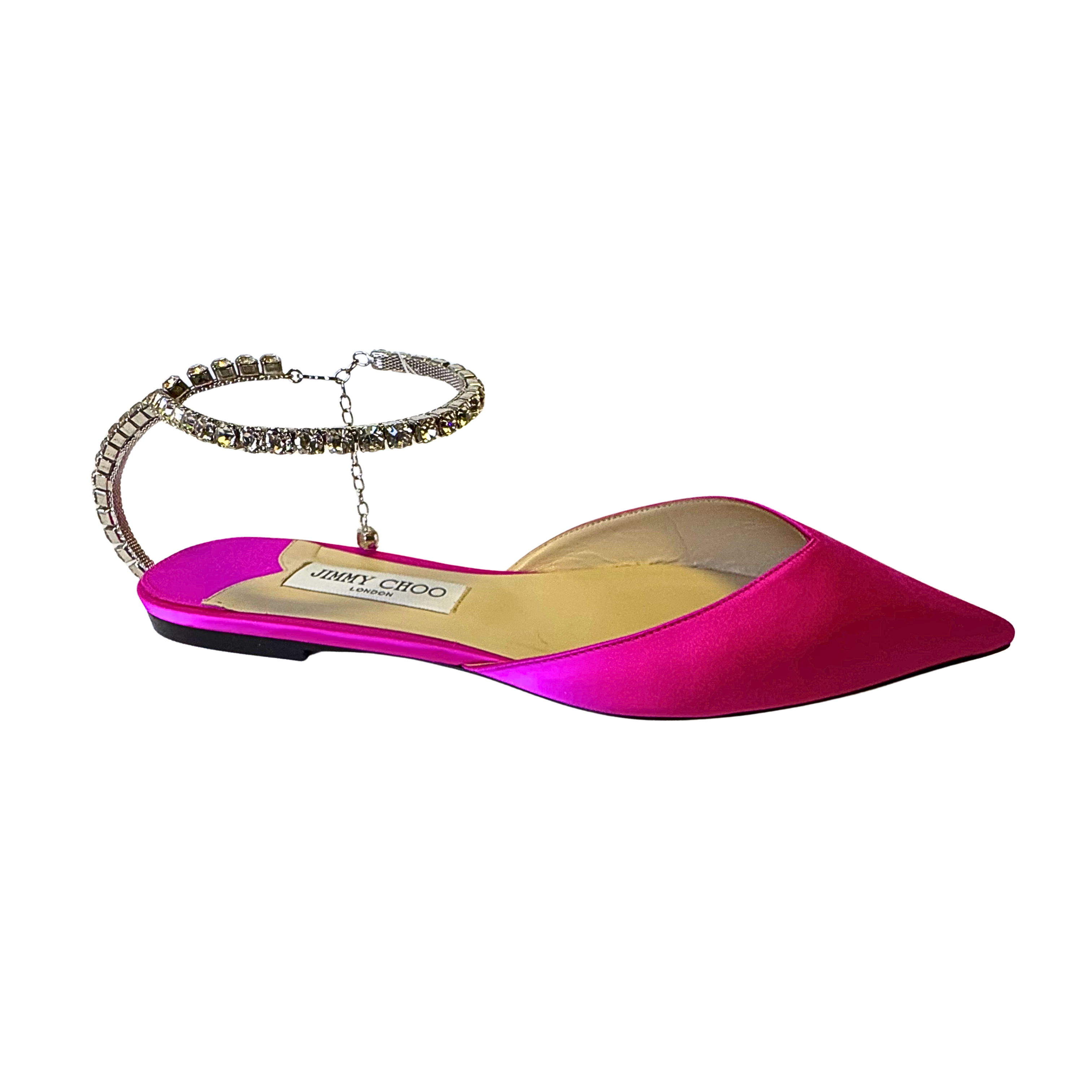 Jimmy Choo fuchisca satin flats , 40