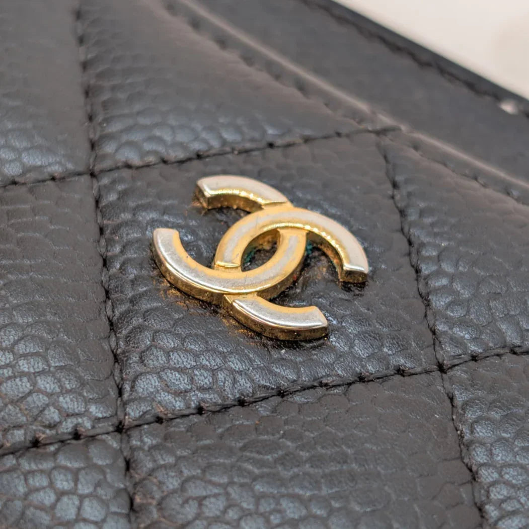 Chanel Classic Black Card Holder Black - Lost Designer