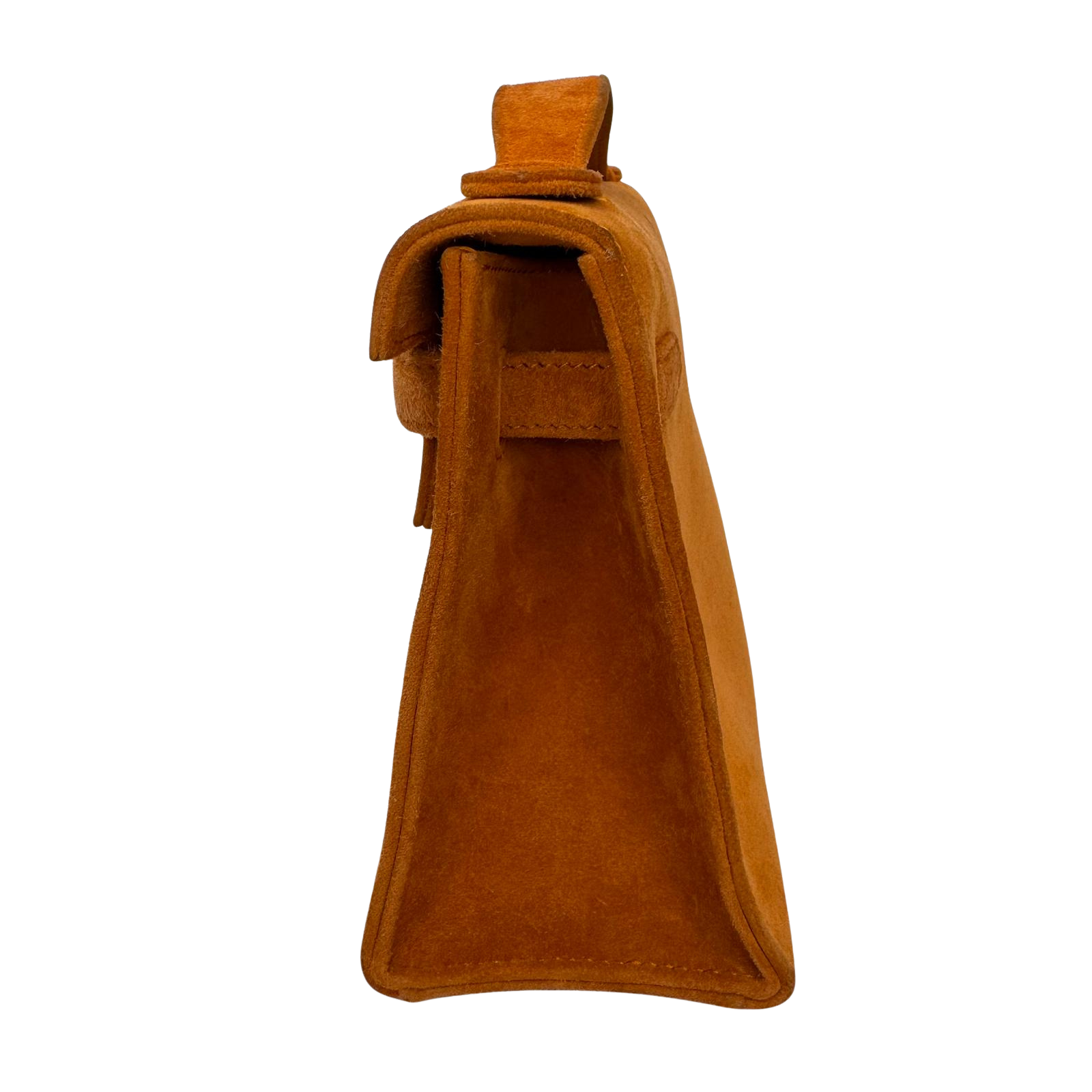 Hermès Kelly Pochette Orange H Veau Doblis Suede PWH ☐ I Stamp