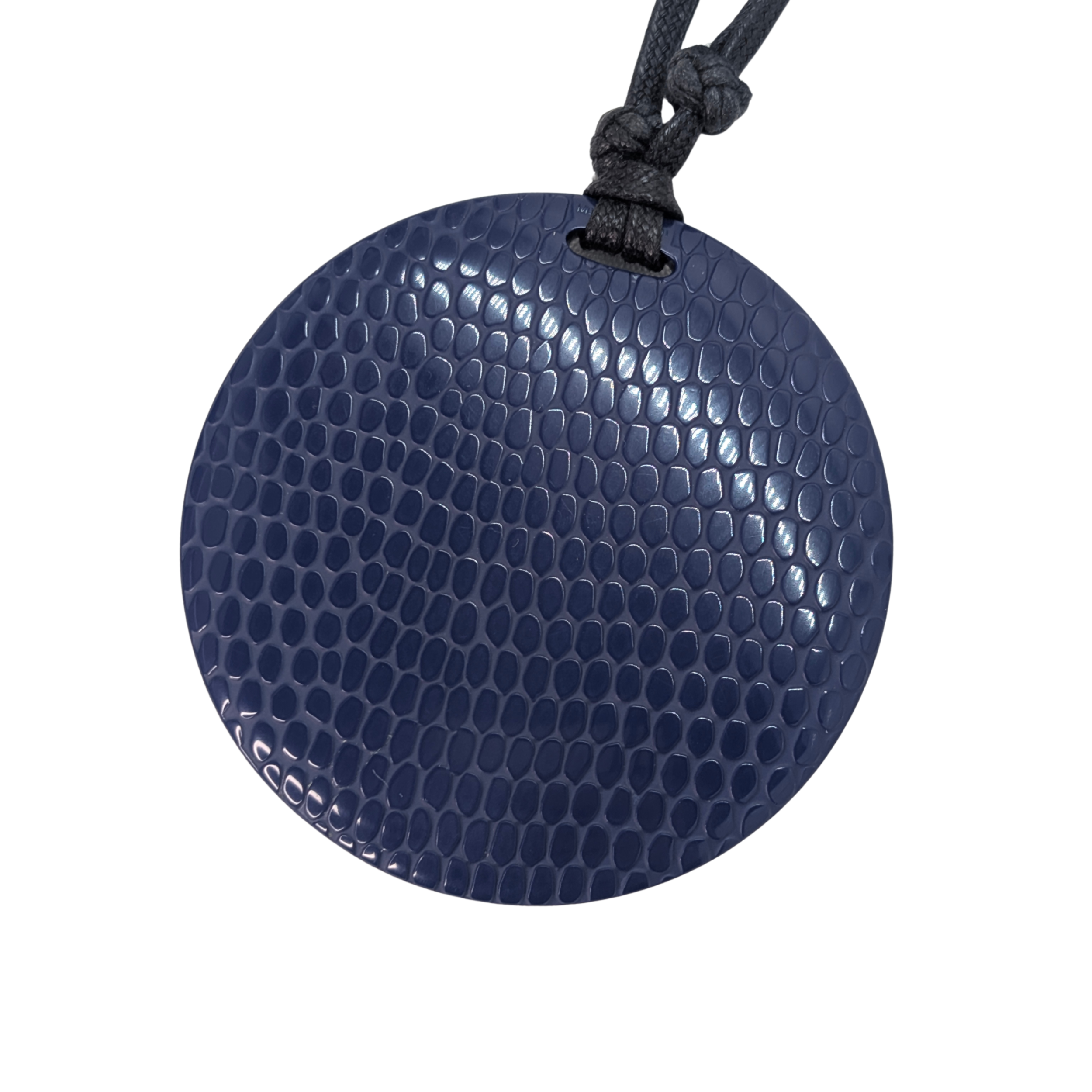 Hermes Lacquer Wood Adjustable Pendant Necklace Blue