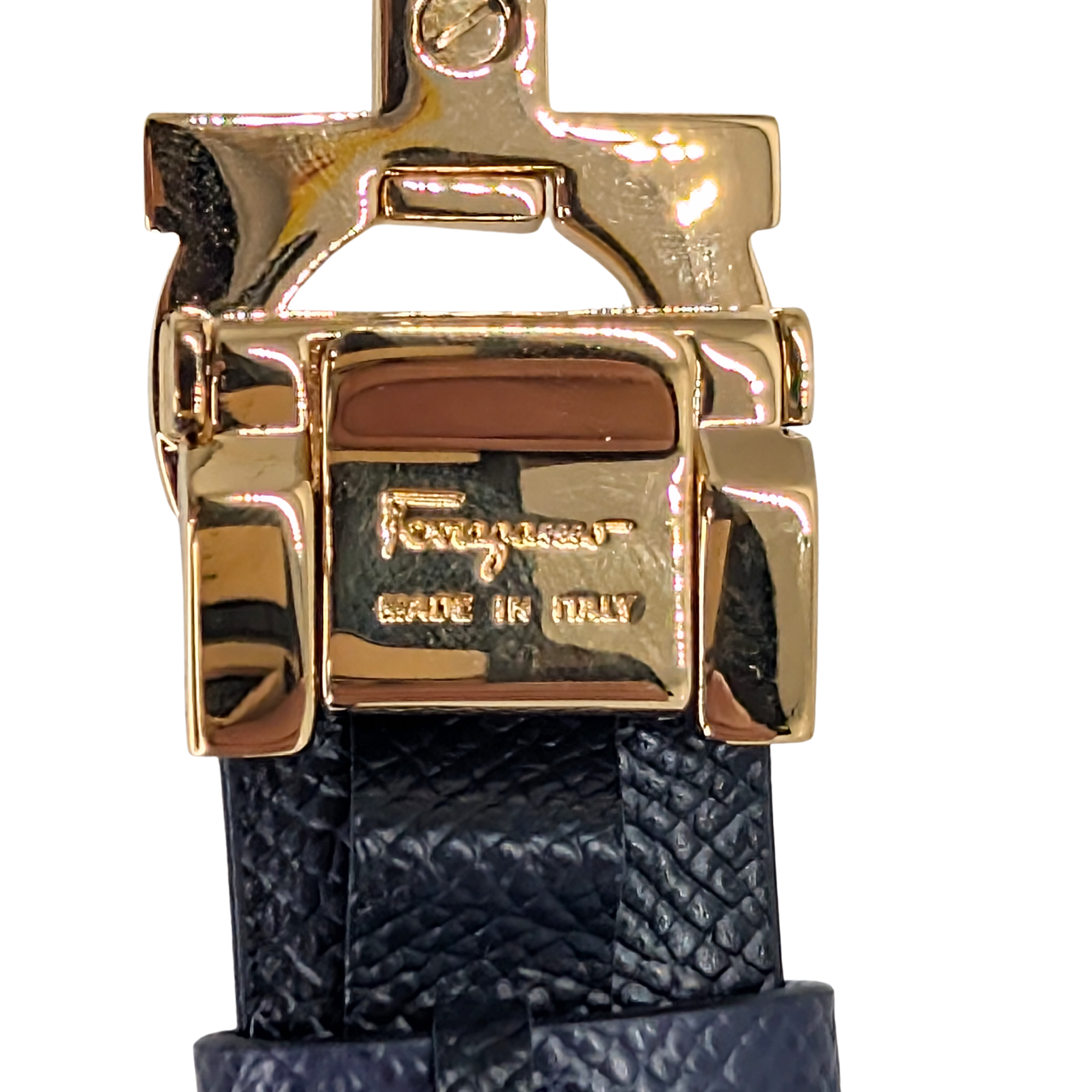 Salvatore Ferragamo Reversable Gancini Belt Black/Navy Blue