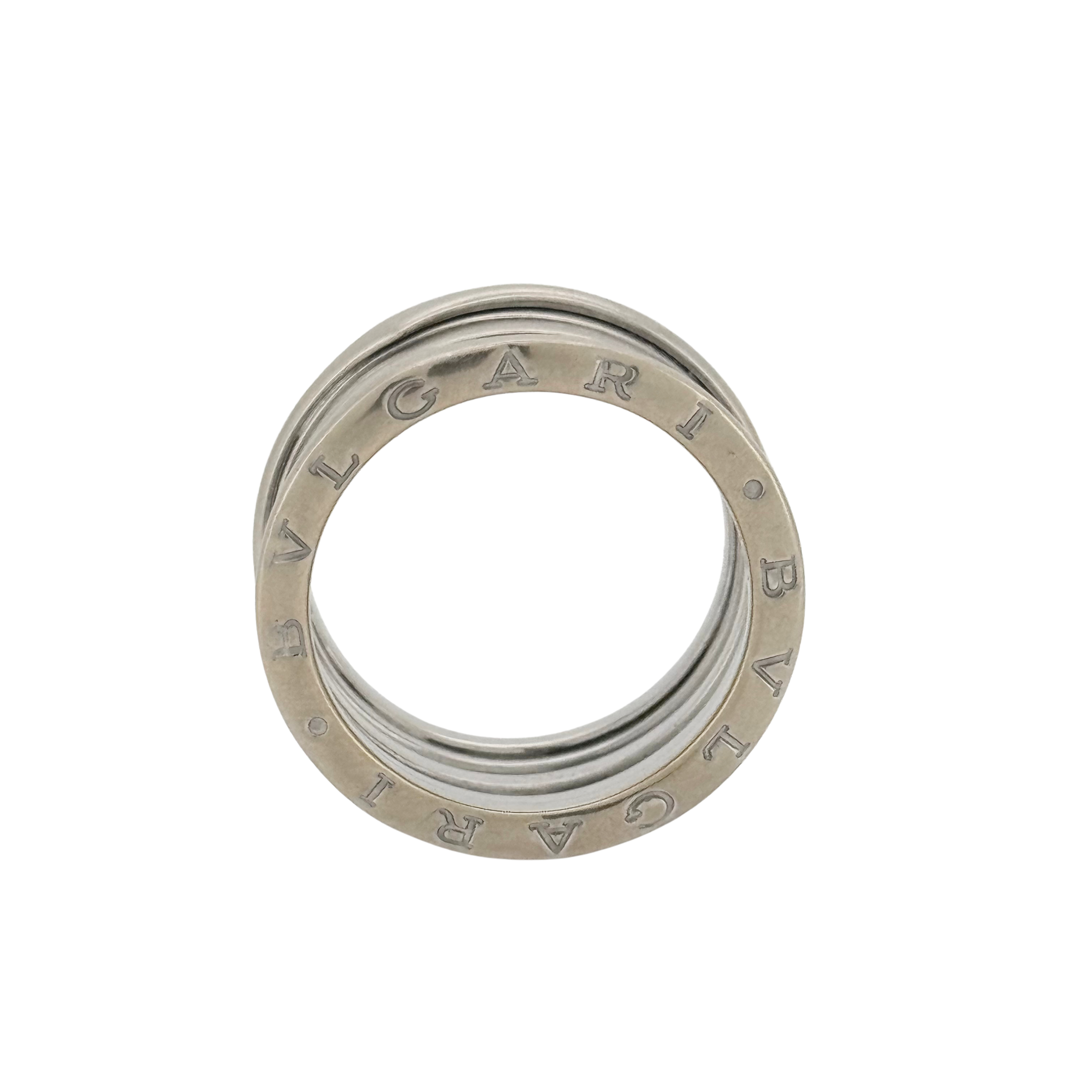 Bvlgari B.zero1 four-band ring in 18k white gold size 61/T