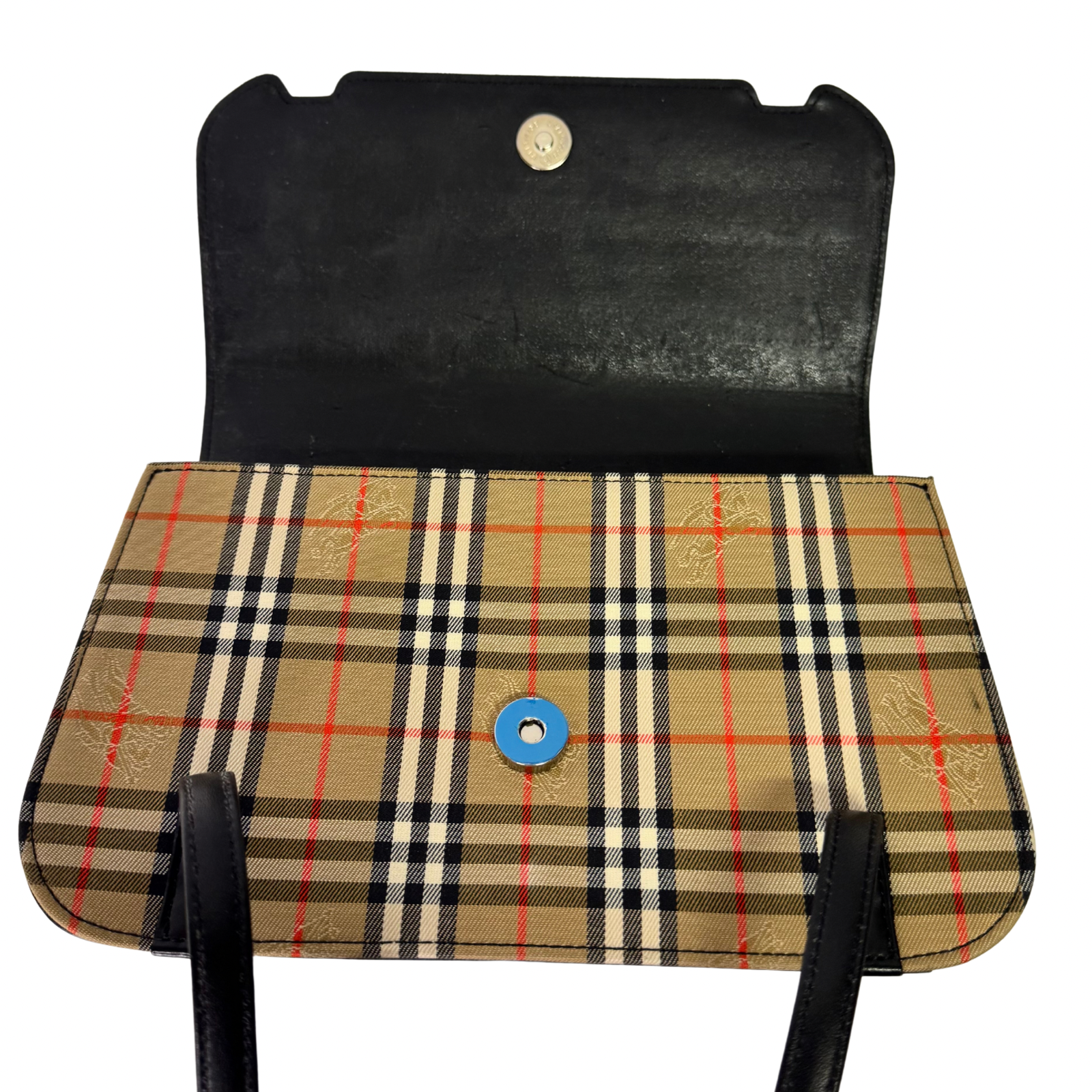 Burberry Nova Check Leather Flap Shoulder Bag