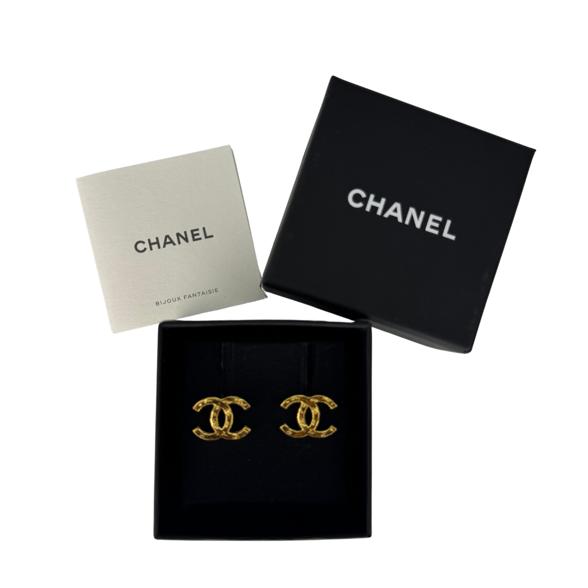 Chanel 18K Gold-Plated CC Logo Stud Earrings