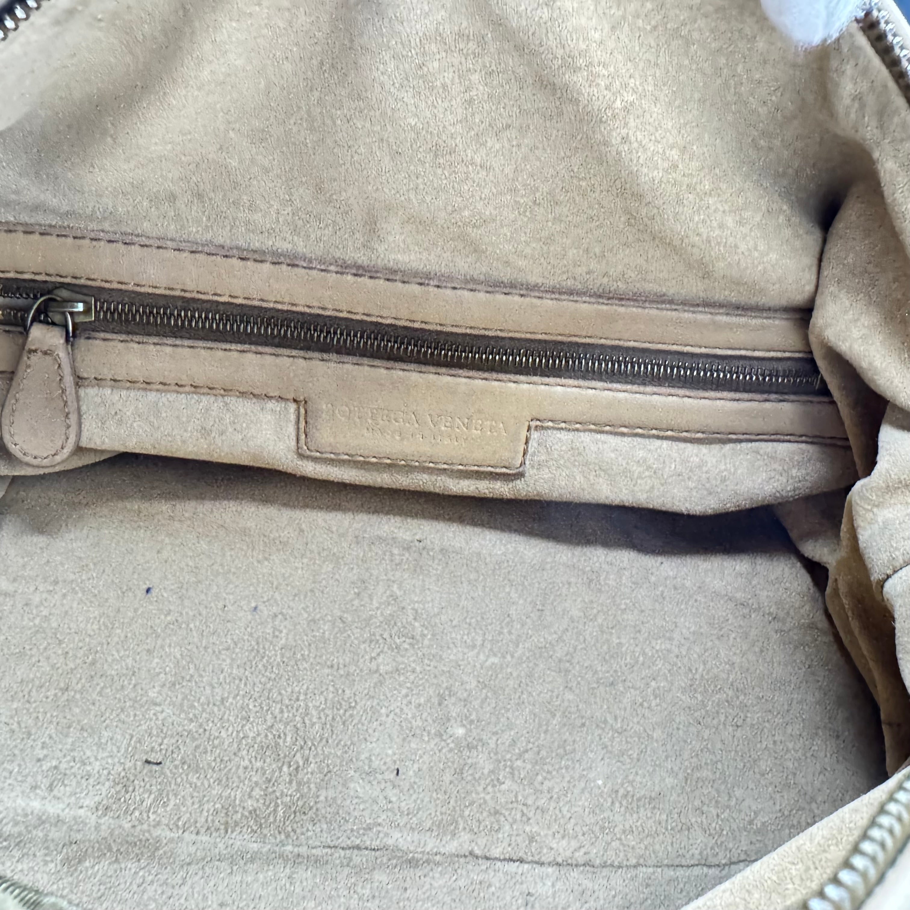 Bottega Veneta Nappa Intrecciato Padlock Montaigne Moutarde Beige Bag