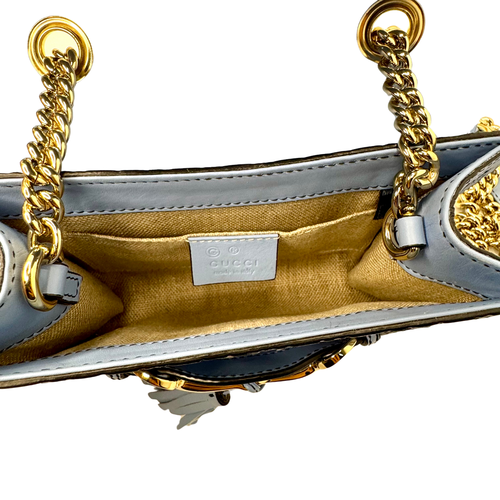 Gucci Microguccissima Mini Emily Chain Shoulder Bag – Light Blue