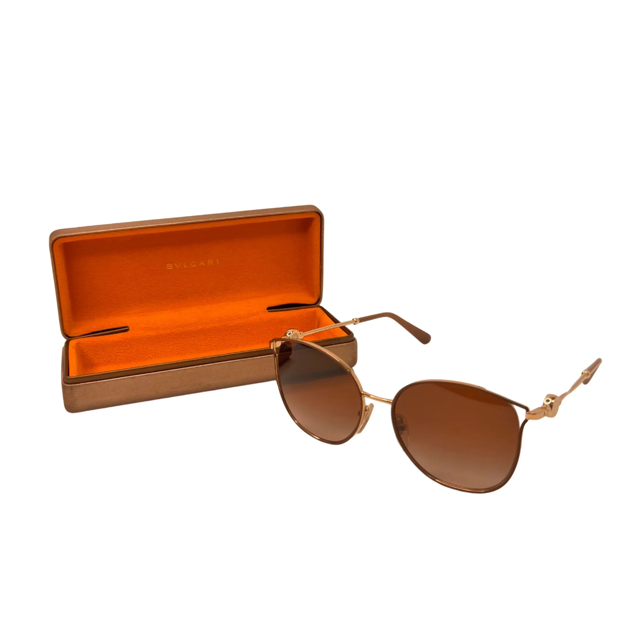 Bvlgari BV6114 Gold Metal Gradient Round Sunglasses – 2036/13