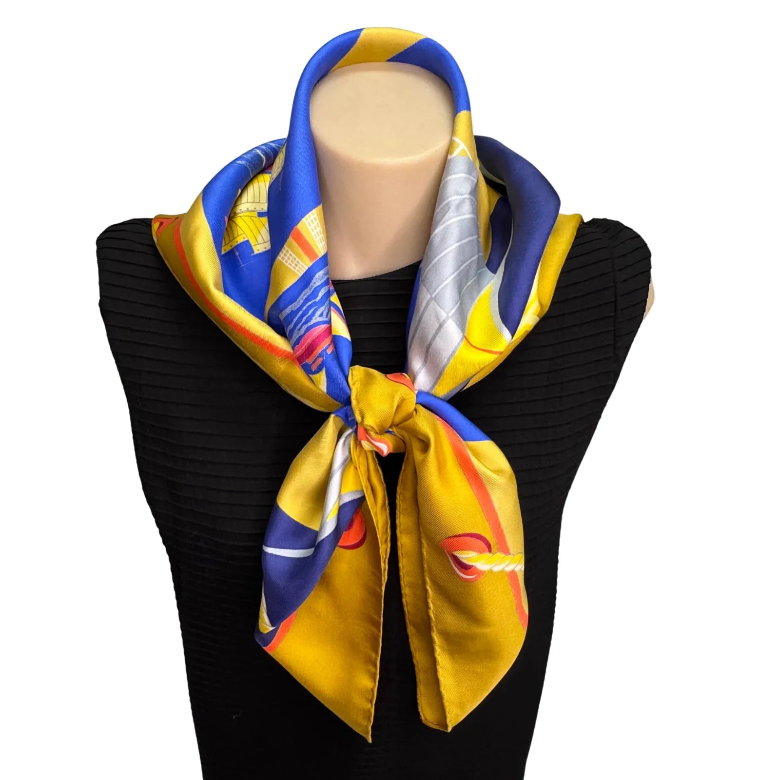 Hermès Grand Largue Silk Scarf Yellow