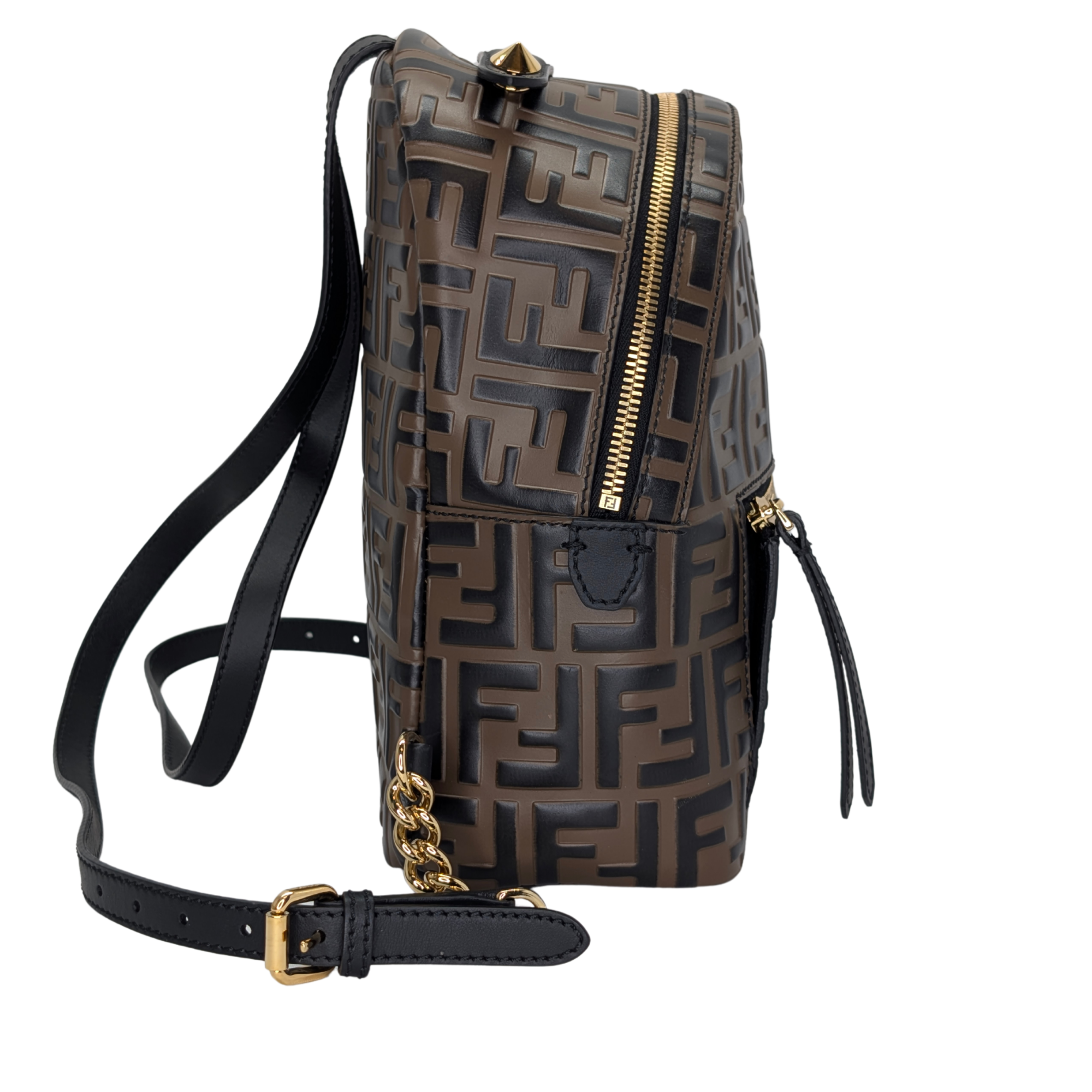 Fendi Zucca Pattern Mini FF Backpack Brown