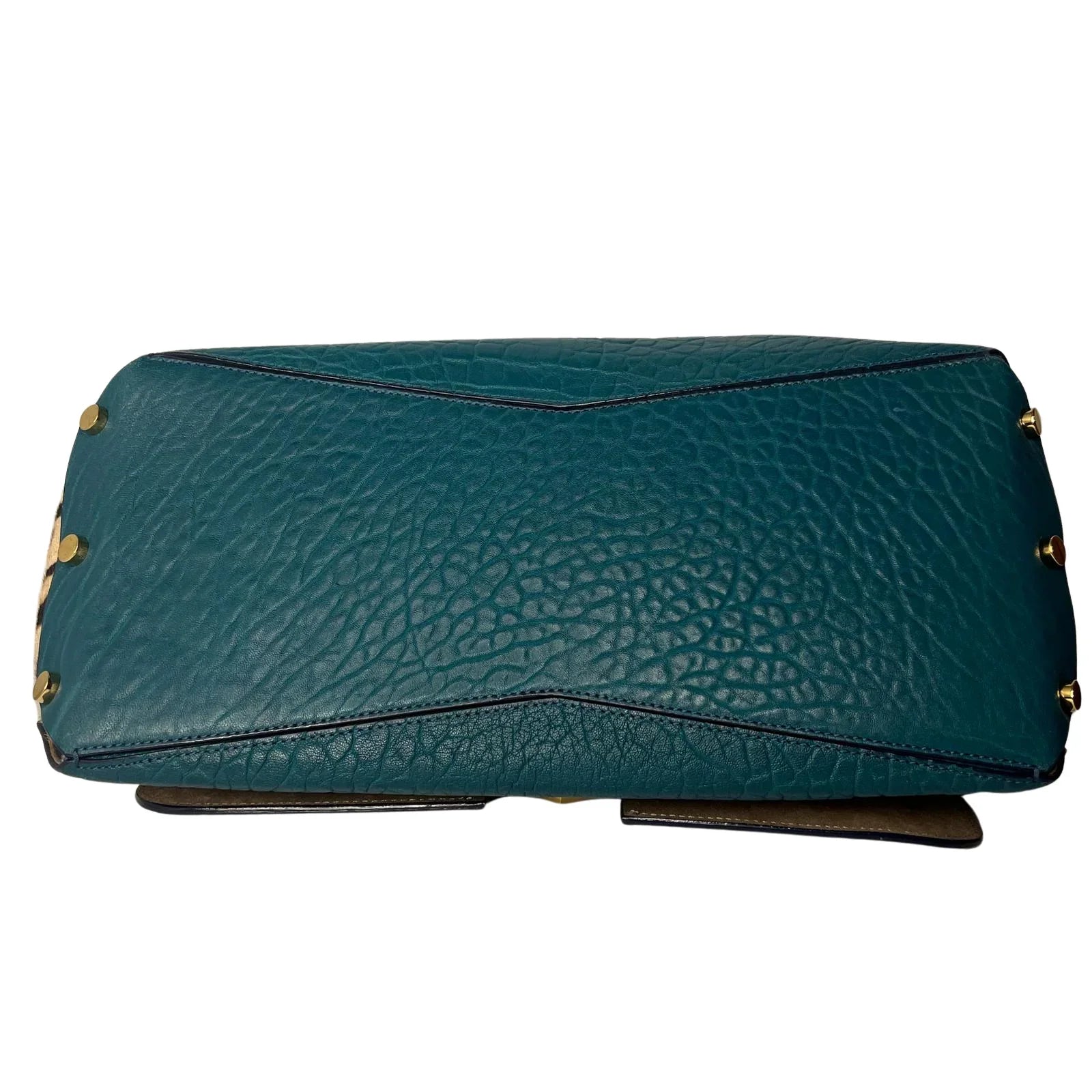 Jimmy Choo Lockett/XB Medium Bag – Teal Leather & Leopard Pony Hair