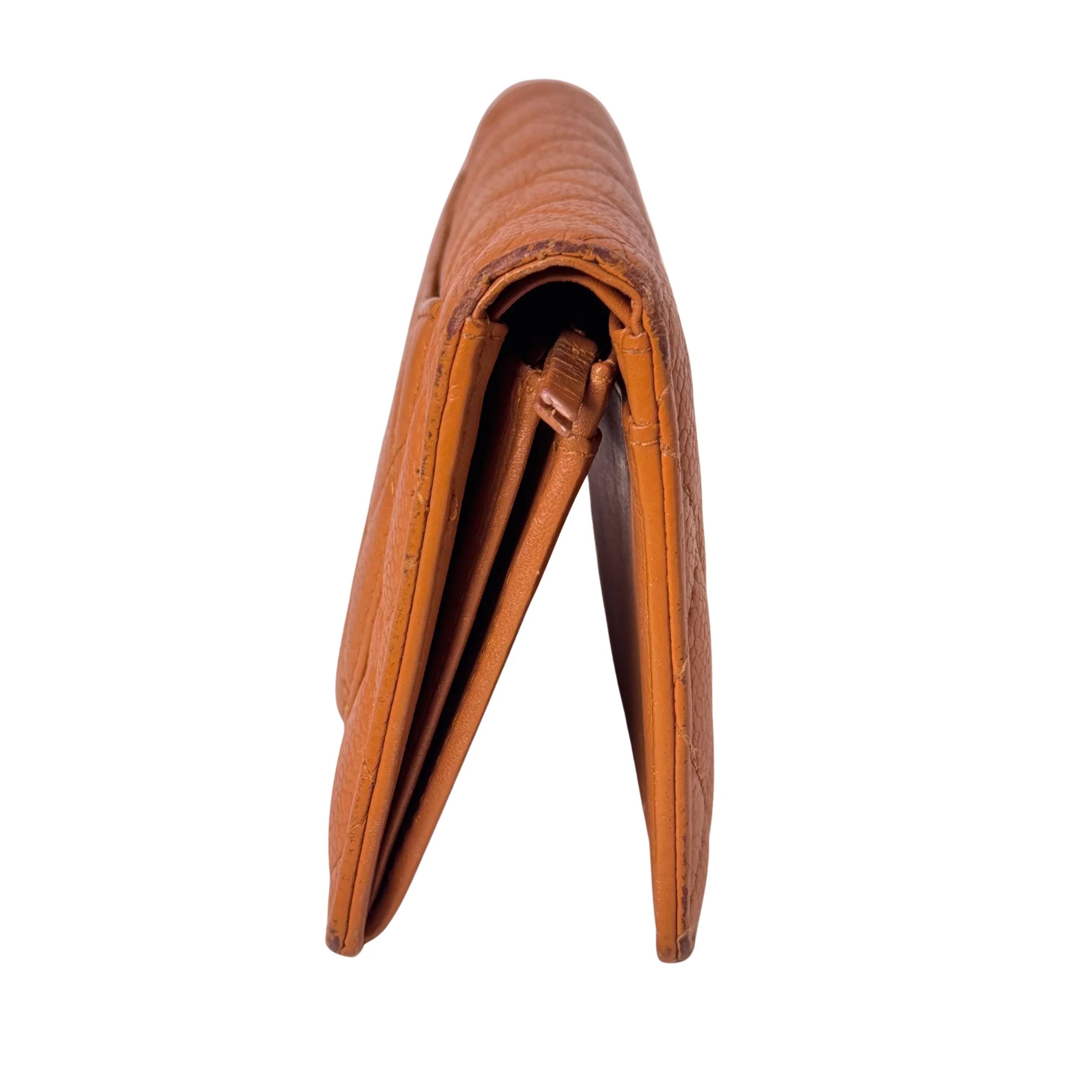 Chanel Caviar Leather Long Wallet Mustard - Lost Designer