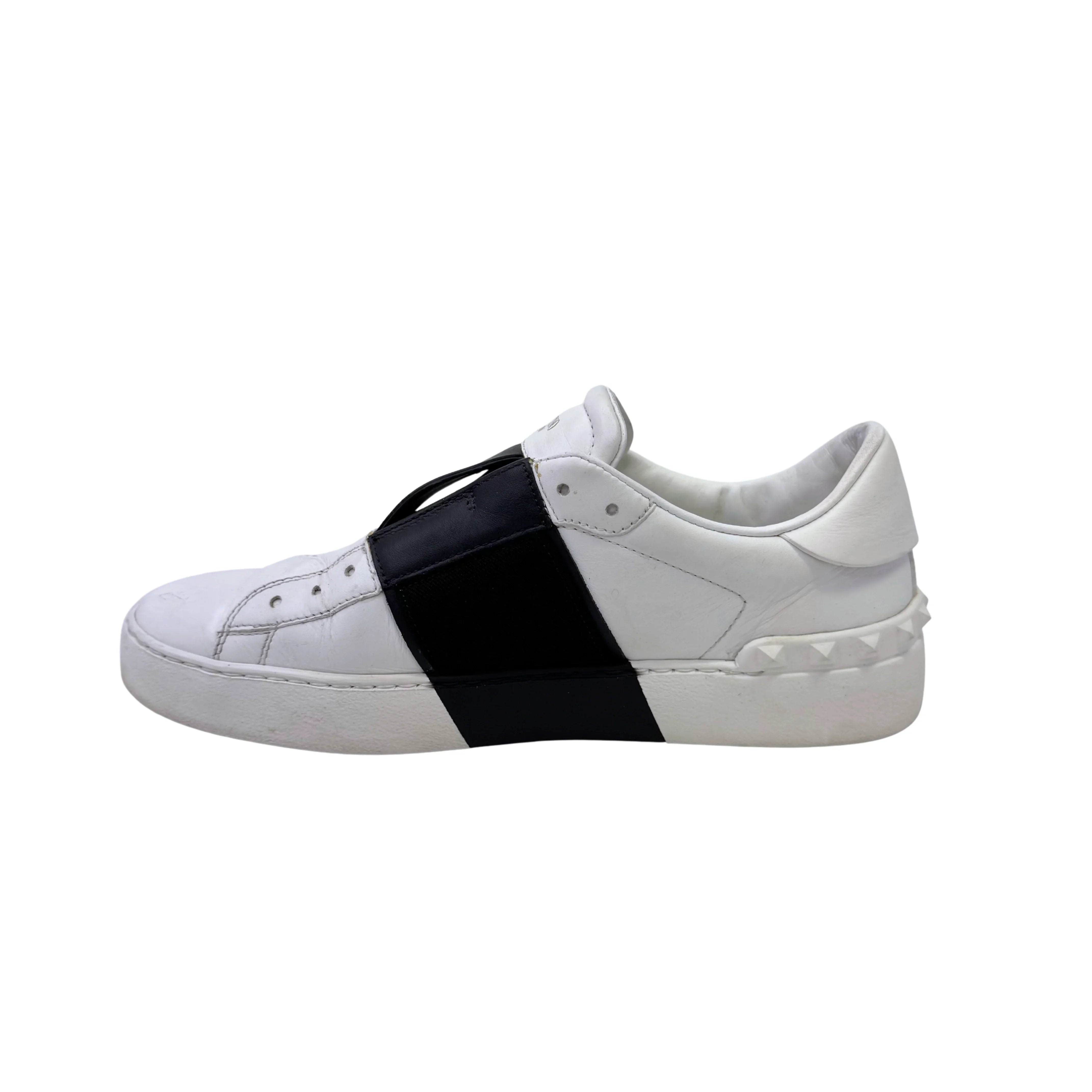 Valentino Open Slip On Sneaker White & Black Women's Size 38