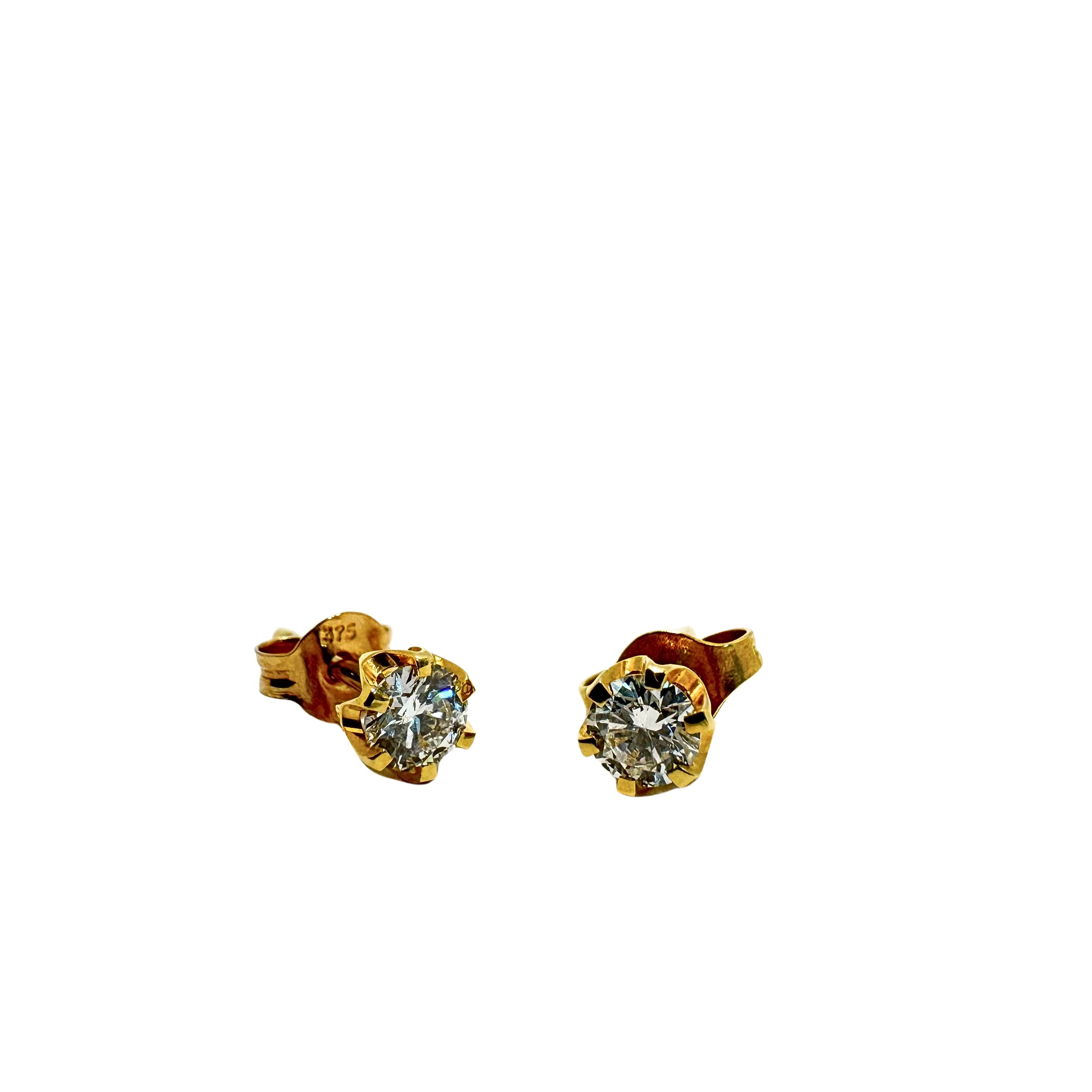 18ct Gold 0.4 Carat Total Diamond Studs Earrings