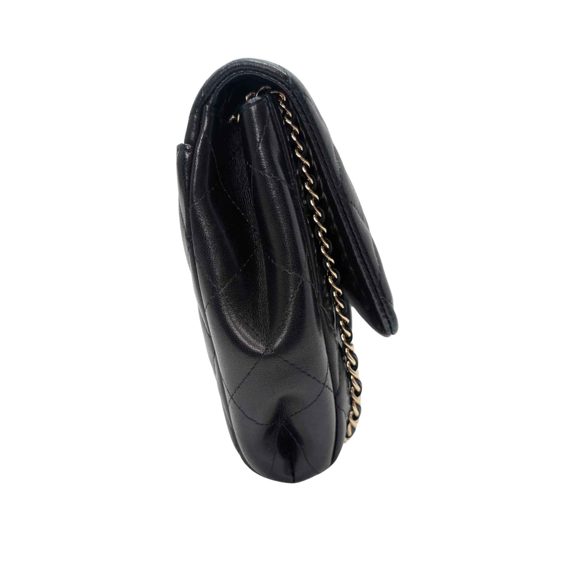 Chanel Classic Quilted Clutch With Chain Black - Lost Designer
