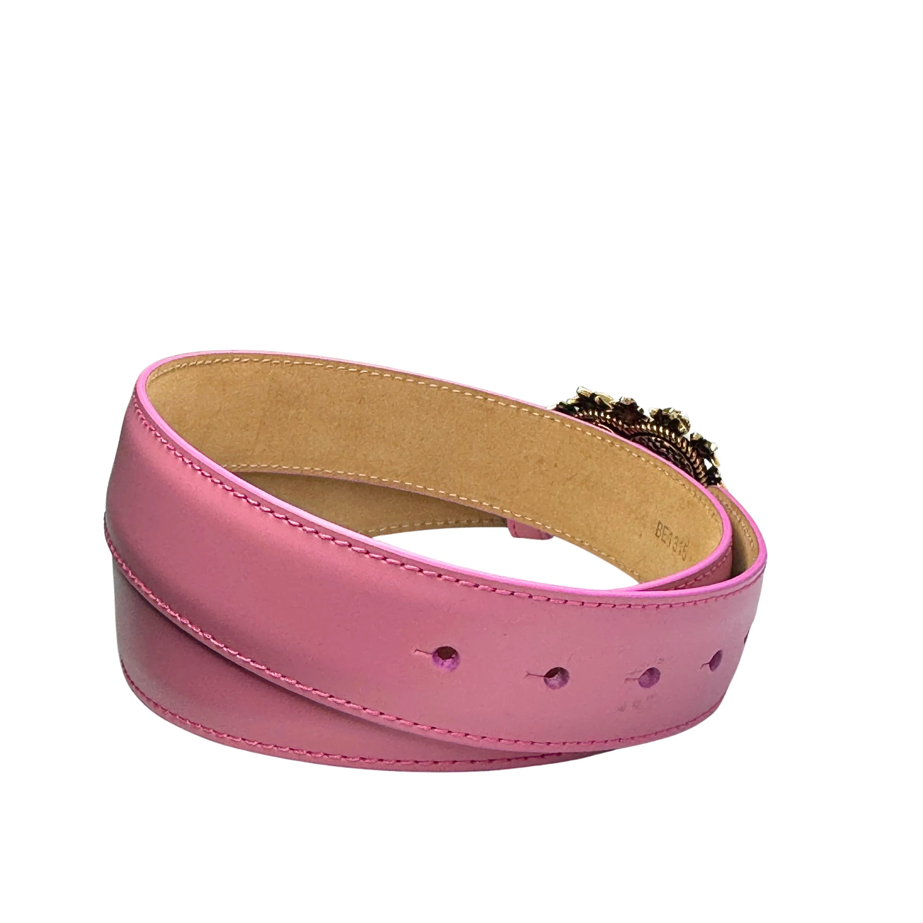 Dolce & Gabbana Devotion Belt Leather Pink - Lost Designer