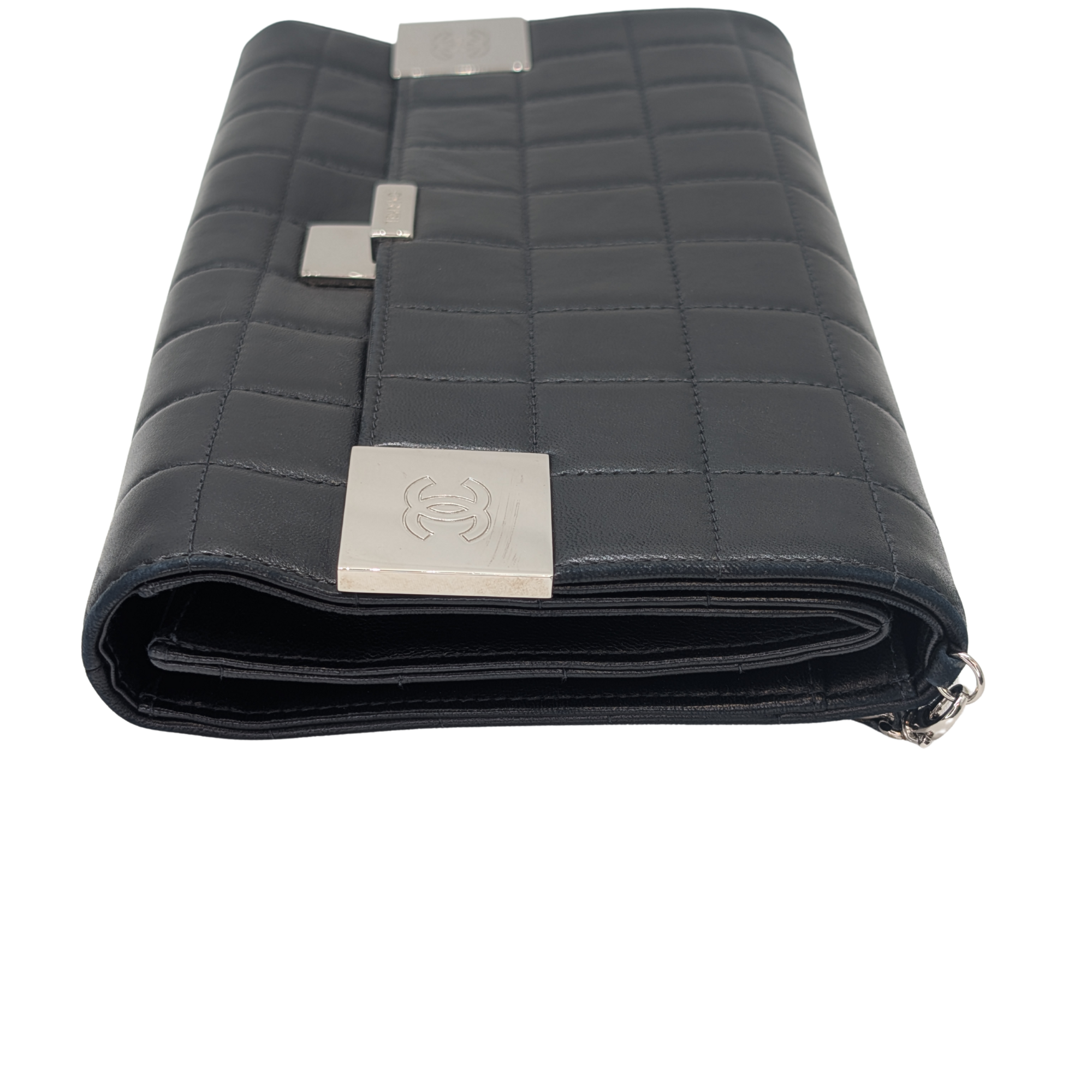 Chanel Chocolate Bar WOC Black/Silver Shoulder Bag