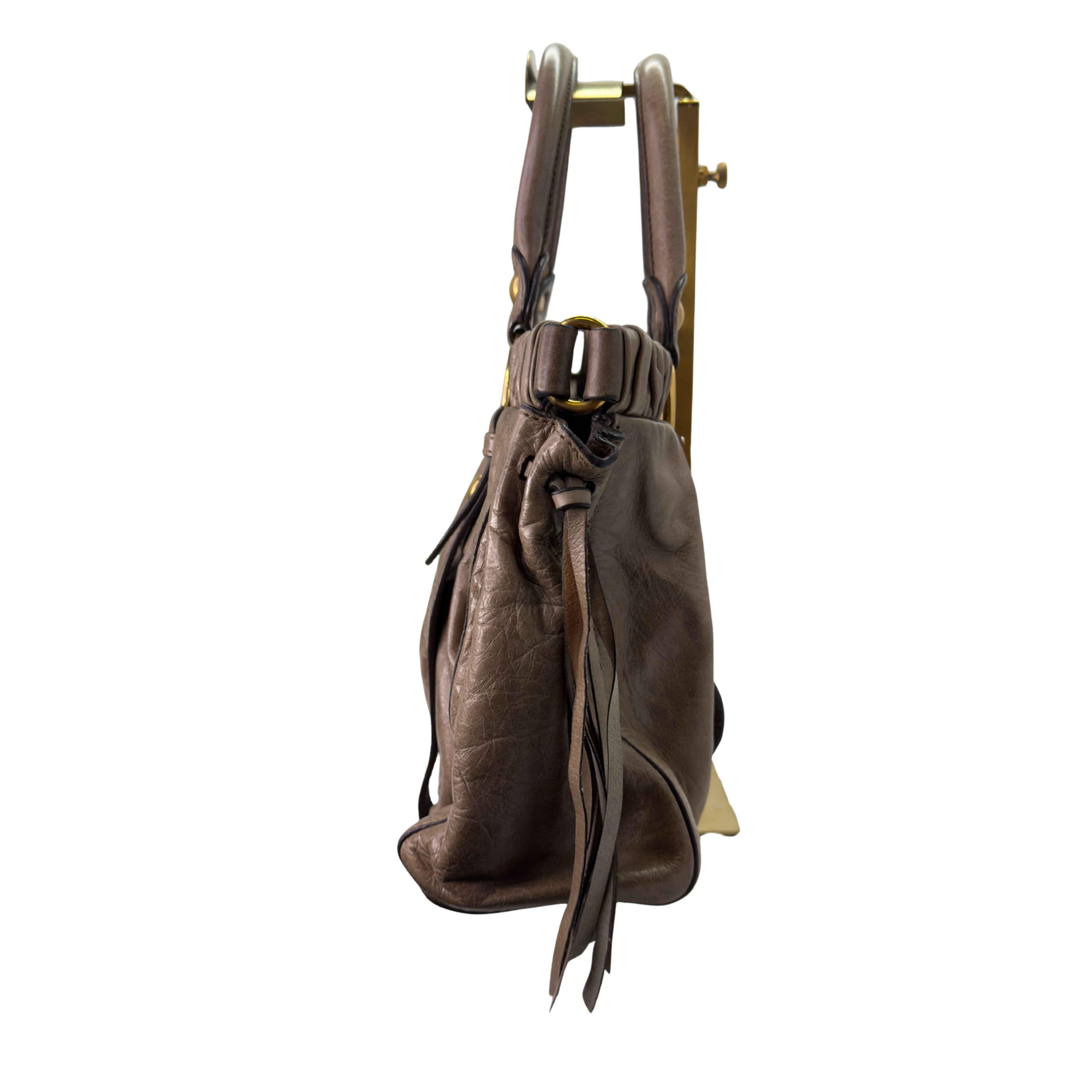 Miu Miu Vitello Tote Bag Medium Leather Beige