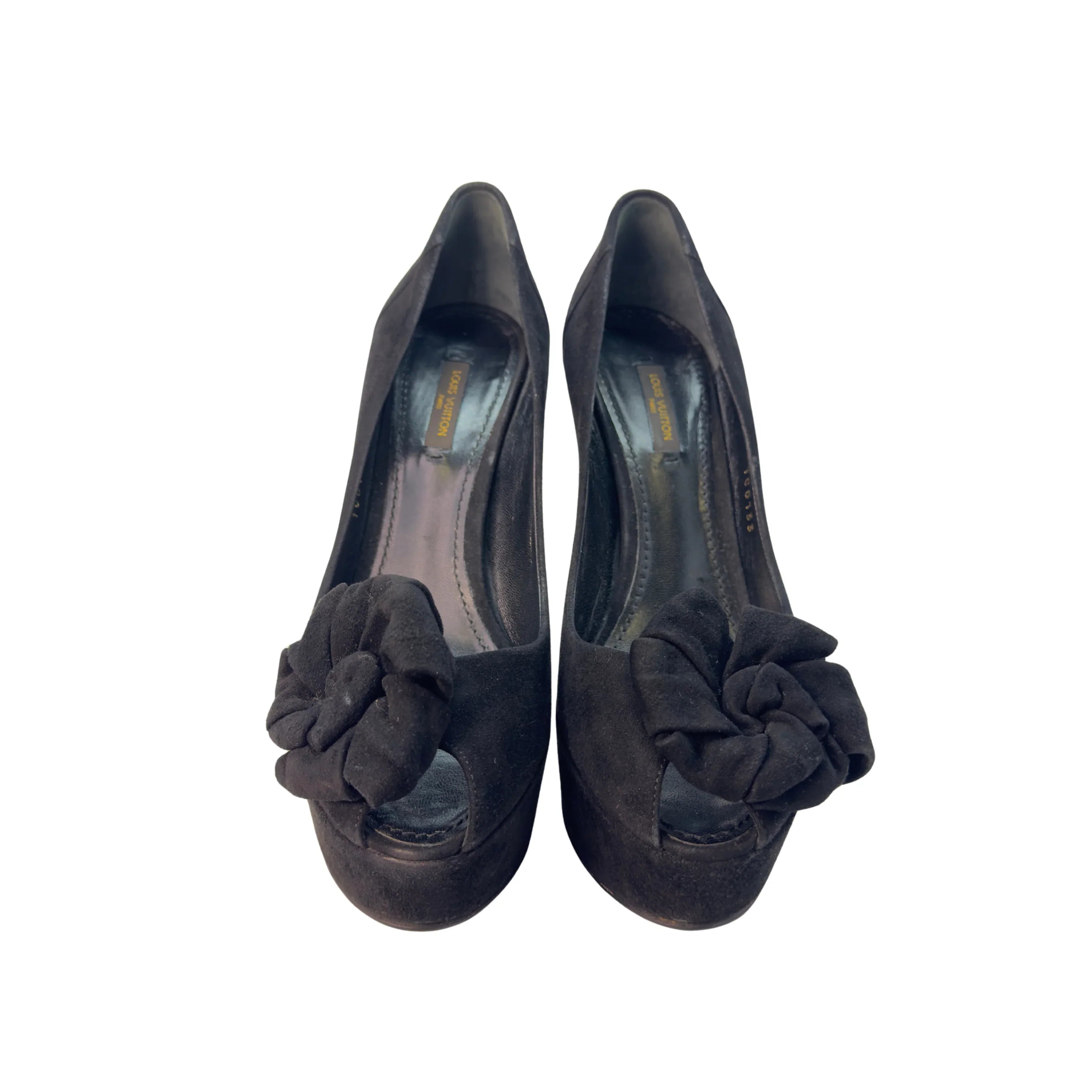 Louis Vuitton Suede Last Dance Pumps Heels Black 37.5 - Lost Designer
