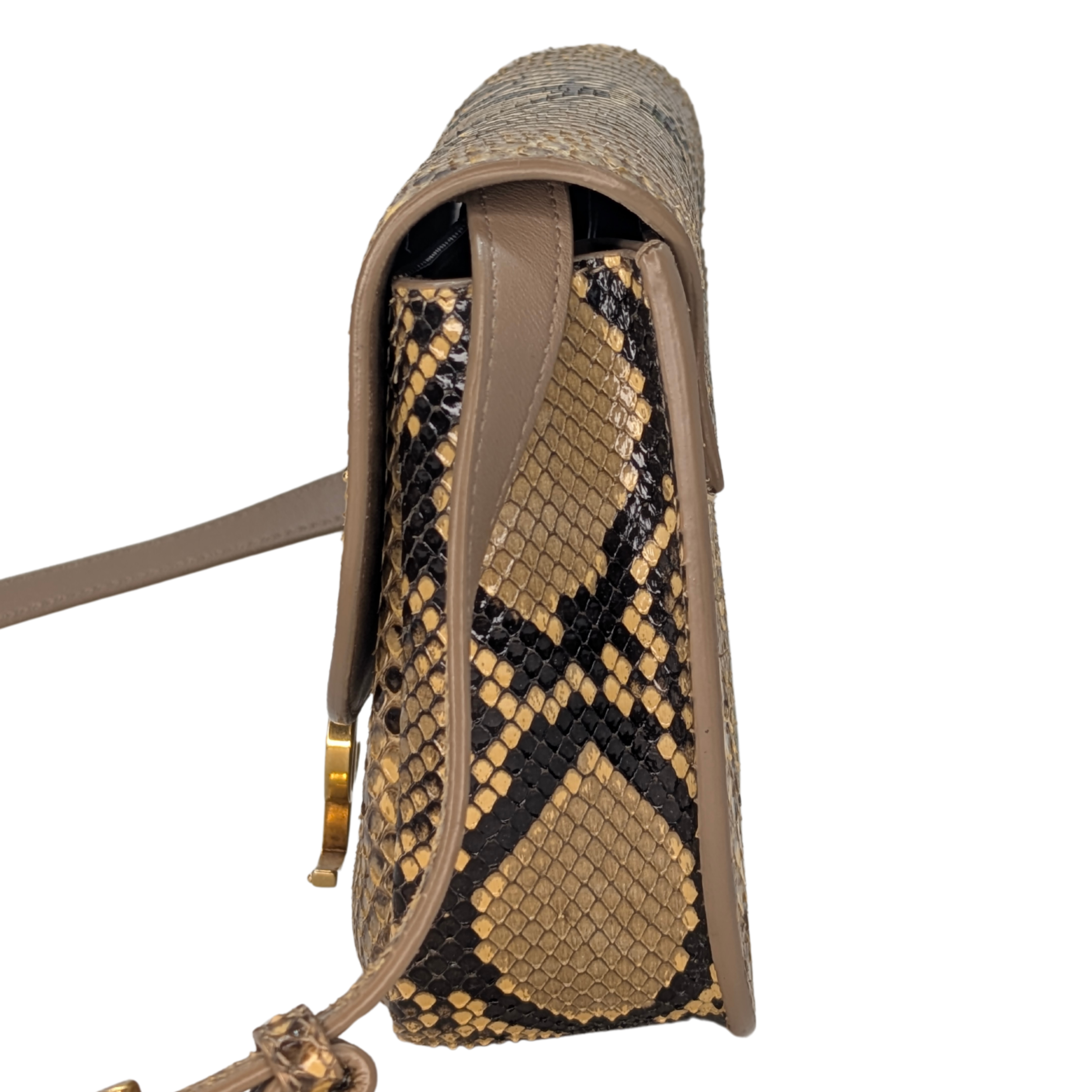 Saint Laurent Kaia Neutral Python Small Bag