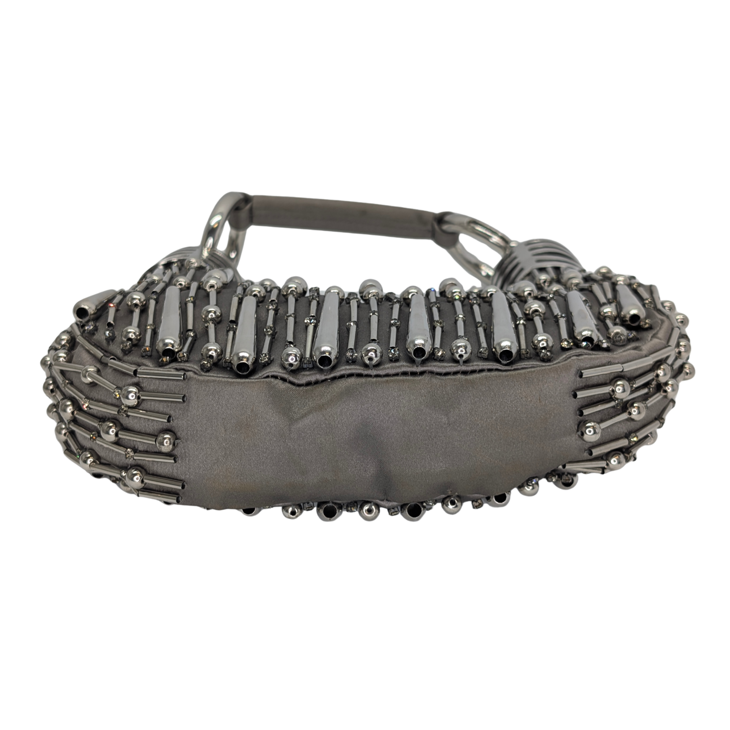 Chloé Beaded Bracelet Hobo Bag Silver