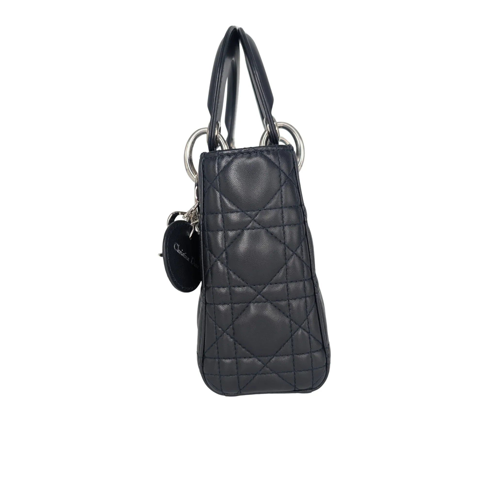 Christian Dior Lady Dior Cannage Mini Handbag Black - Lost Designer