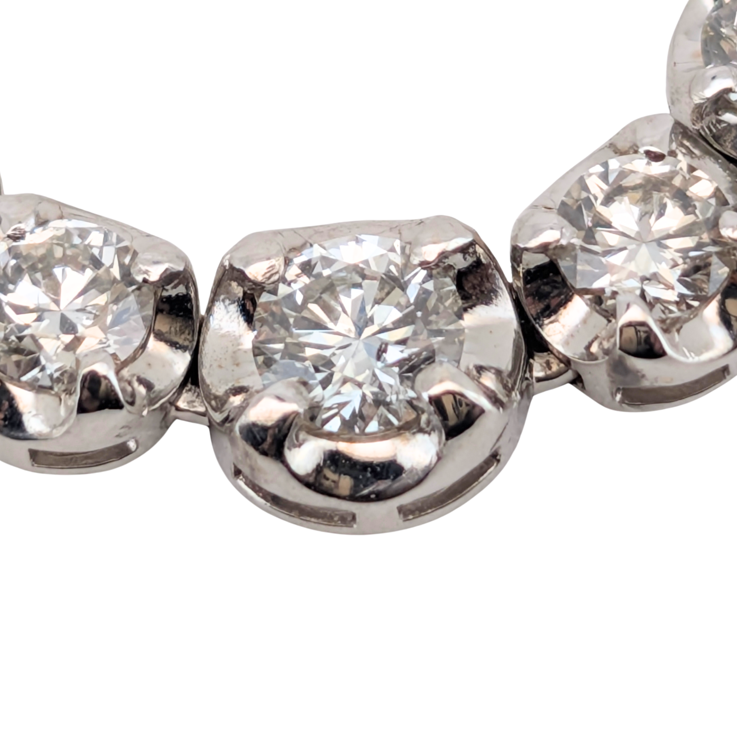 5.00Ct Natural Diamond Tennis Necklace In 18K White Gold