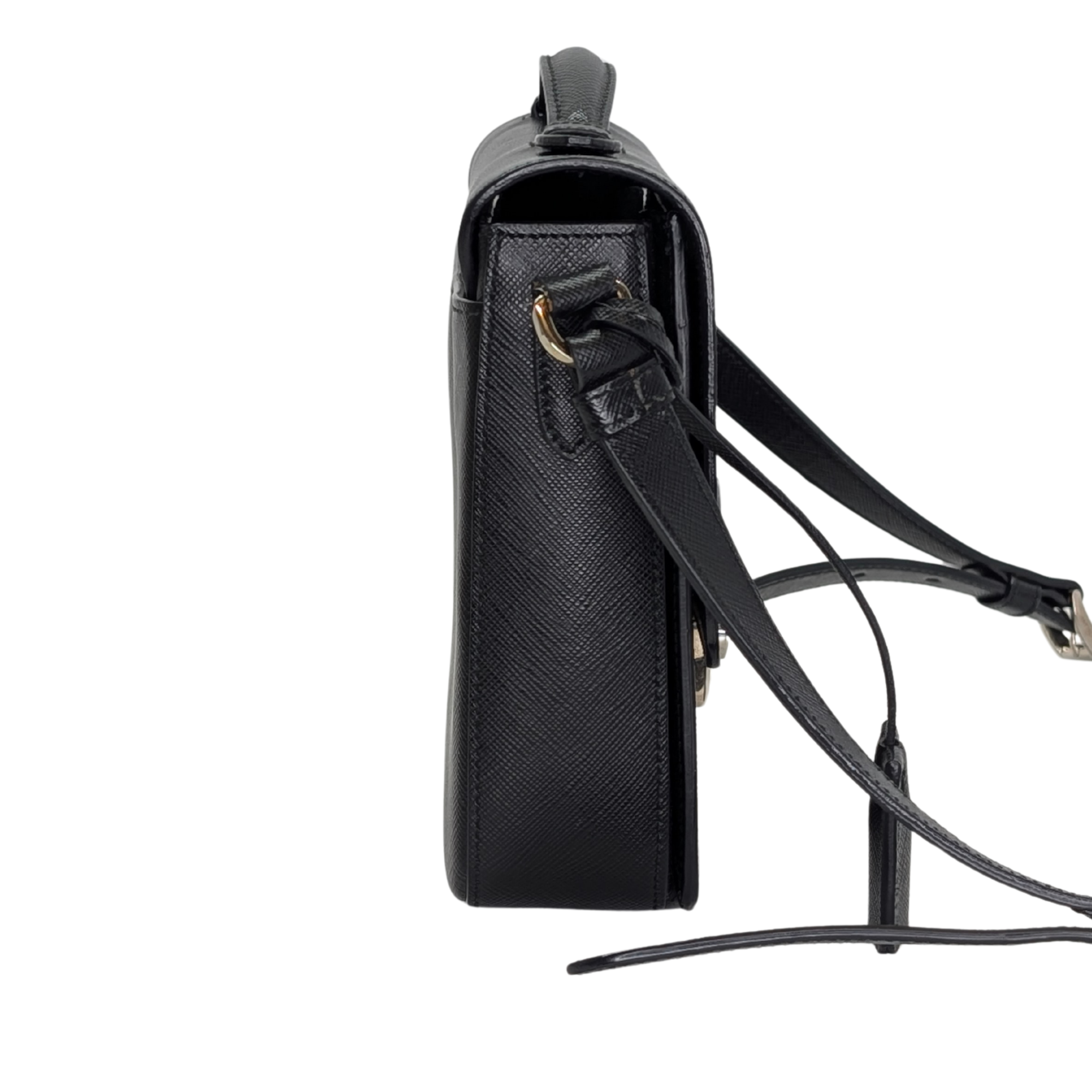 Prada Saffiano Lux Crossbody Bag Black
