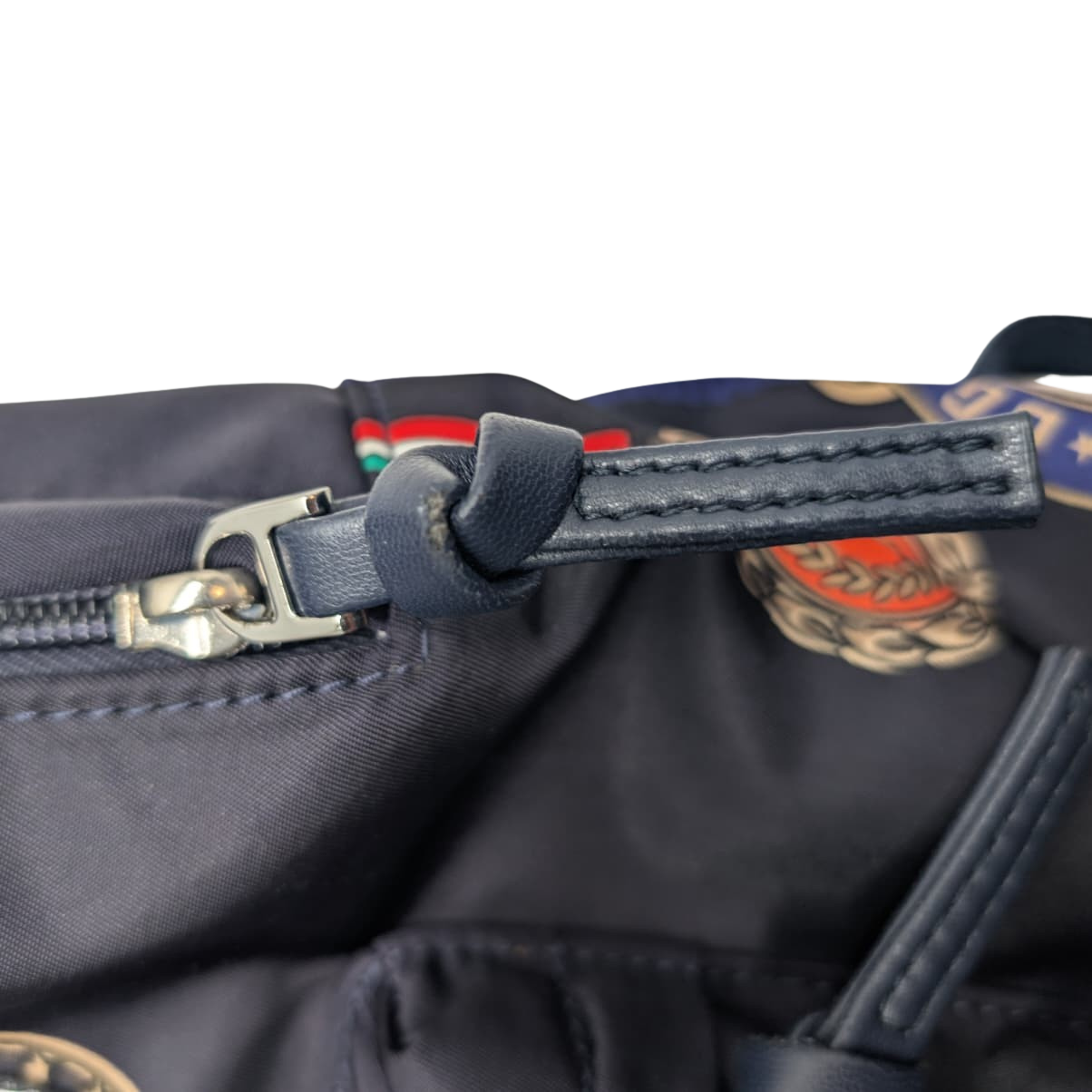 Dolce & Gabbana Backpack With Medal Print Nylon Navy Blue