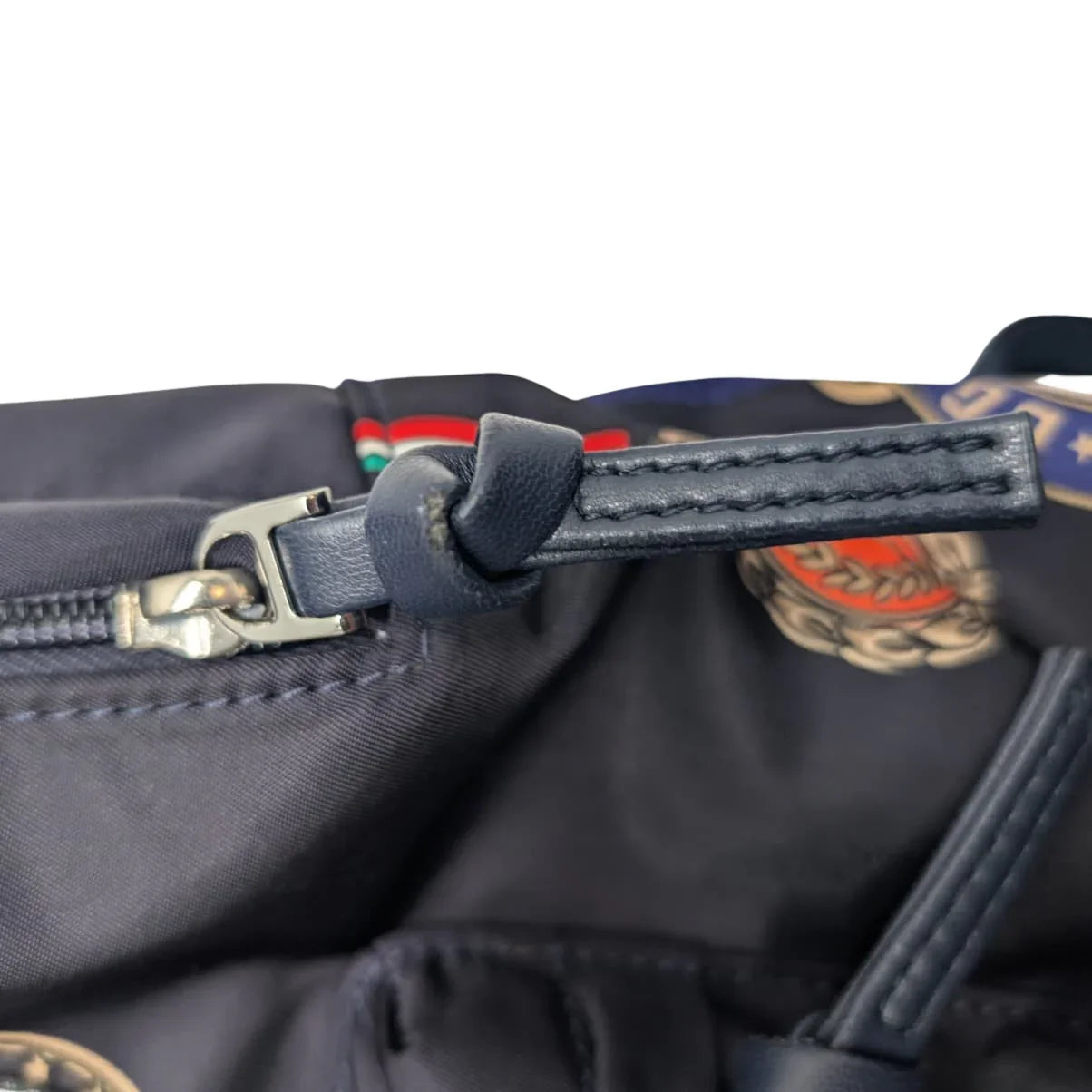 Dolce & Gabbana Backpack With Medal Print Nylon Navy Blue - Lost Designer