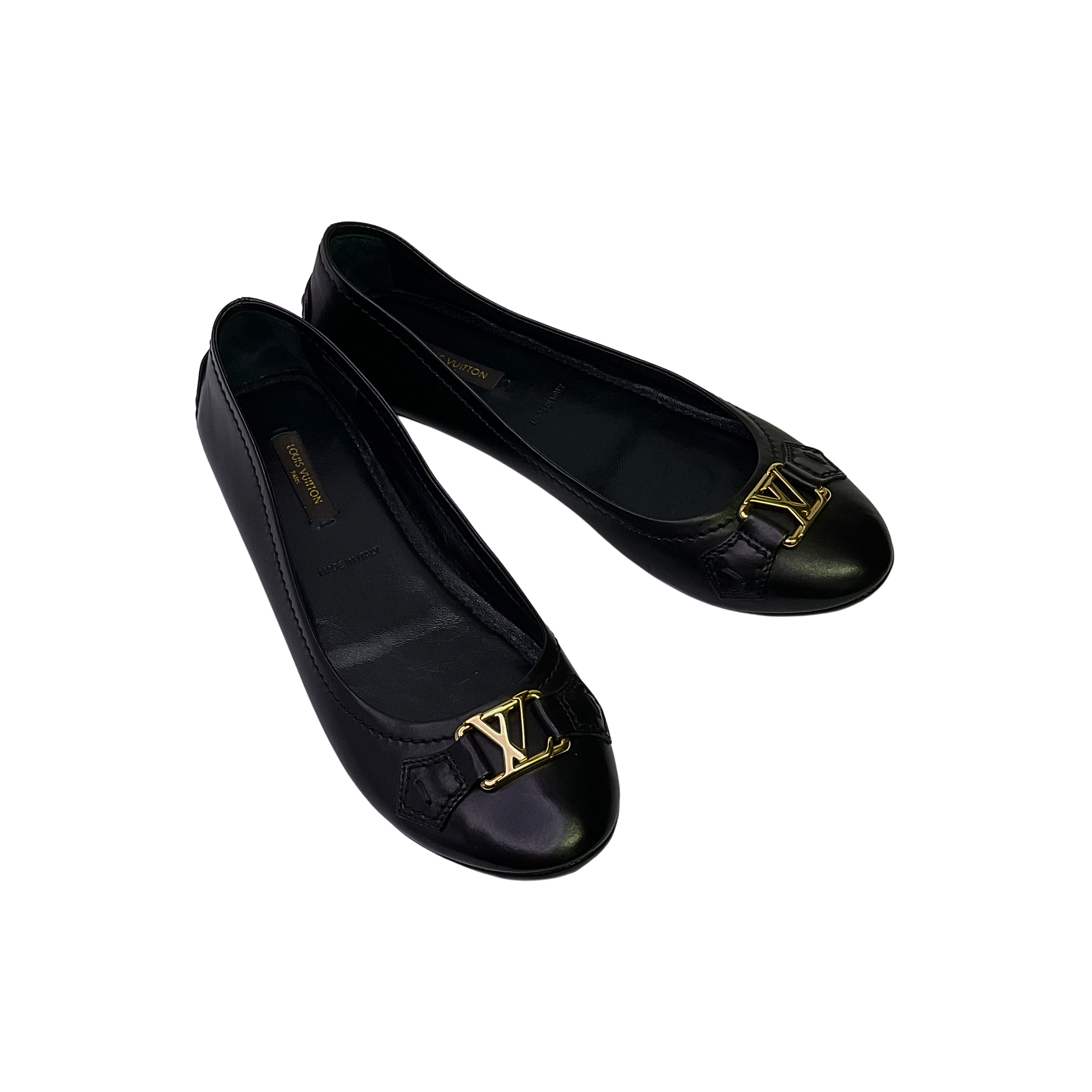 Louis Vuitton Leather Ballet Flats Black 37