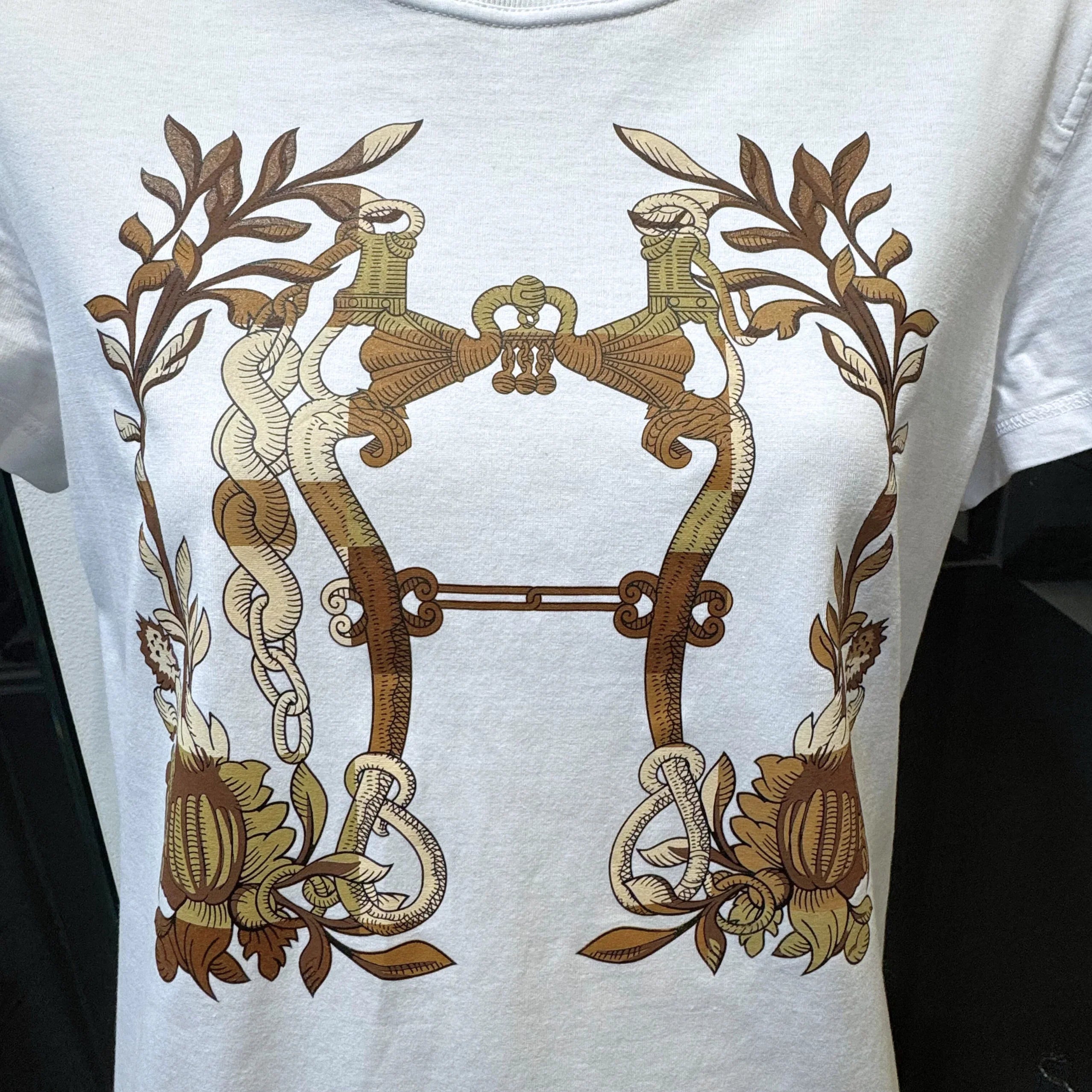 Hermes Della Cavalleria Mid T shirt Dress White 38