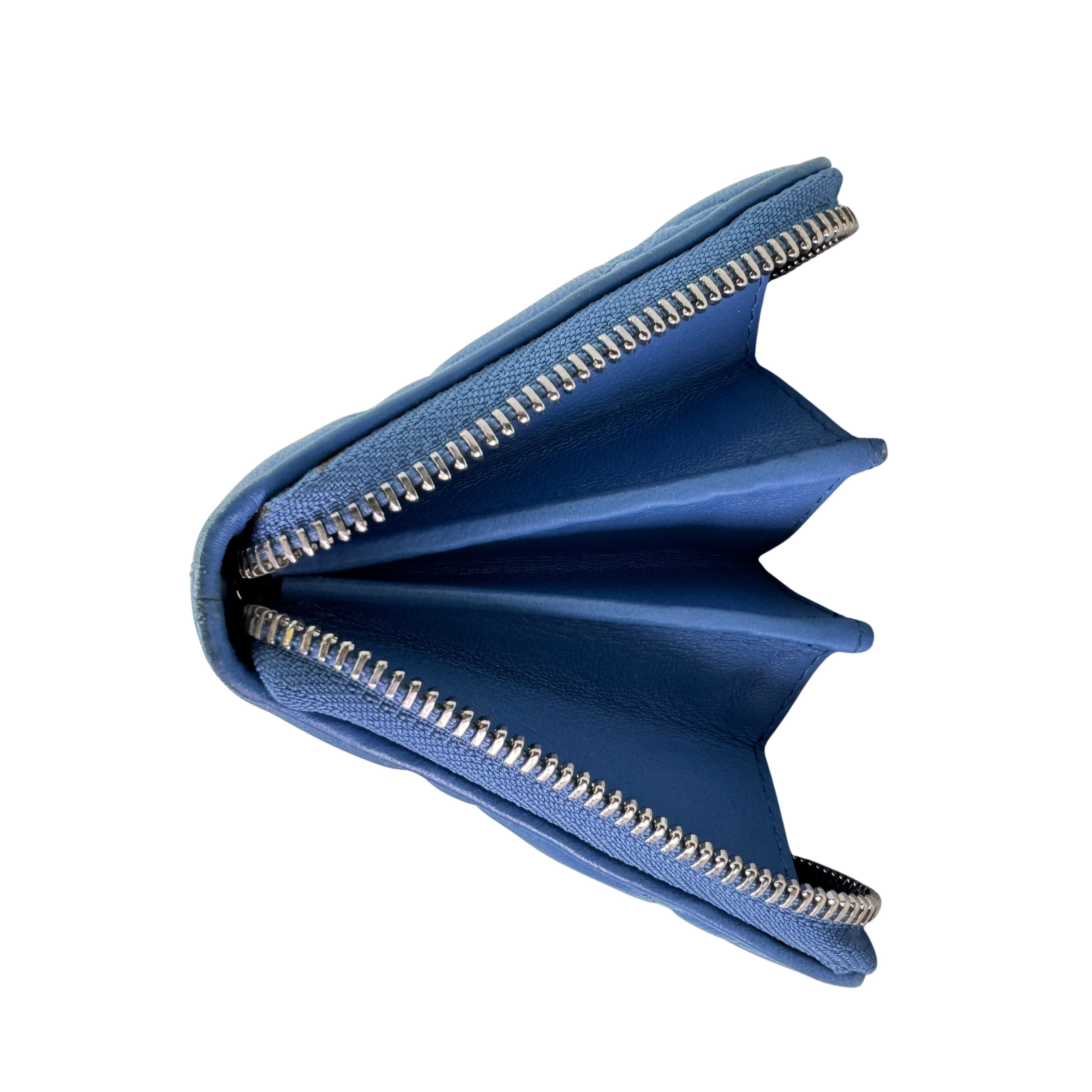 Dior Lambskin Cannage Wallet Blue