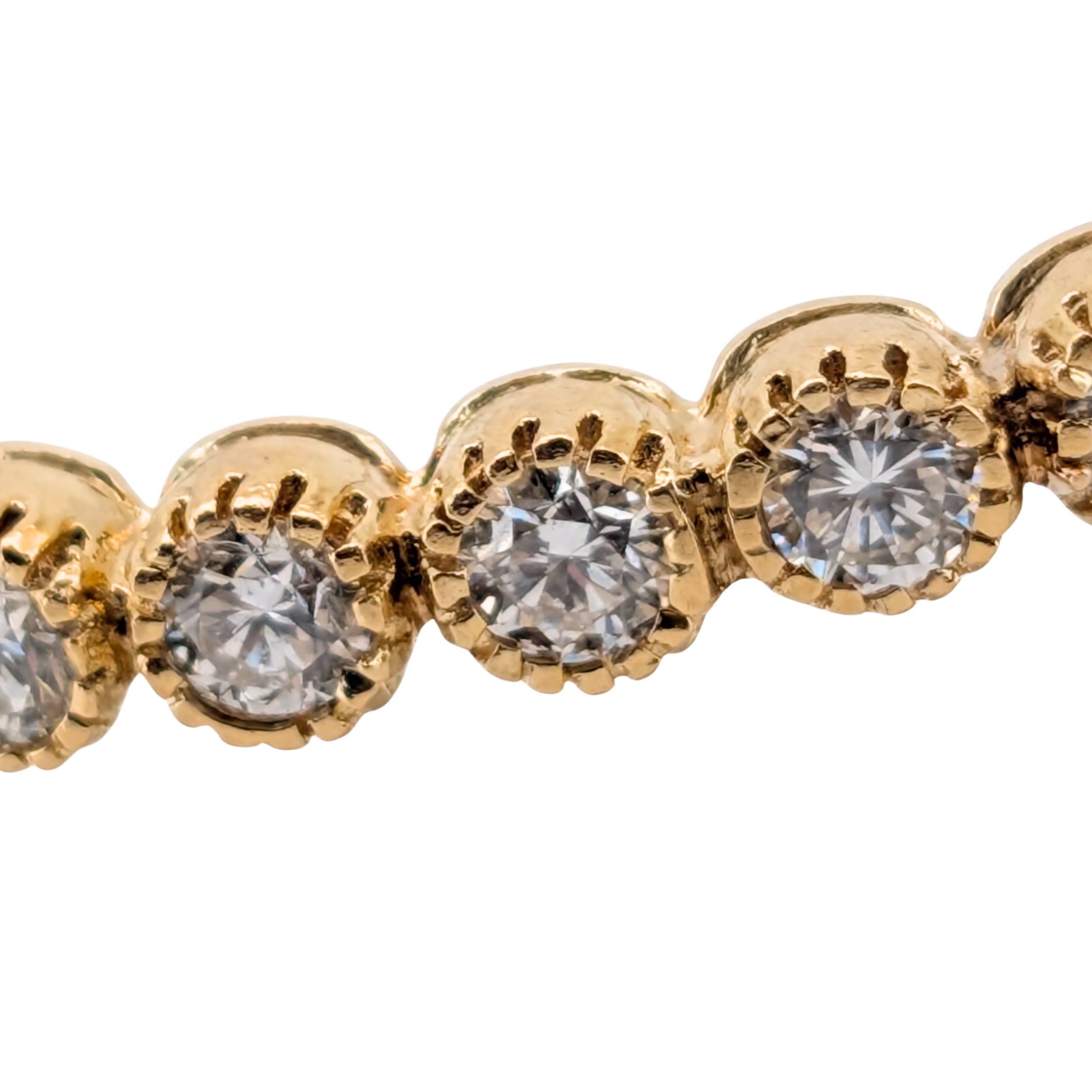 3.00Ct Natural Diamond Full Eternity Bangle In 18K Yellow Gold