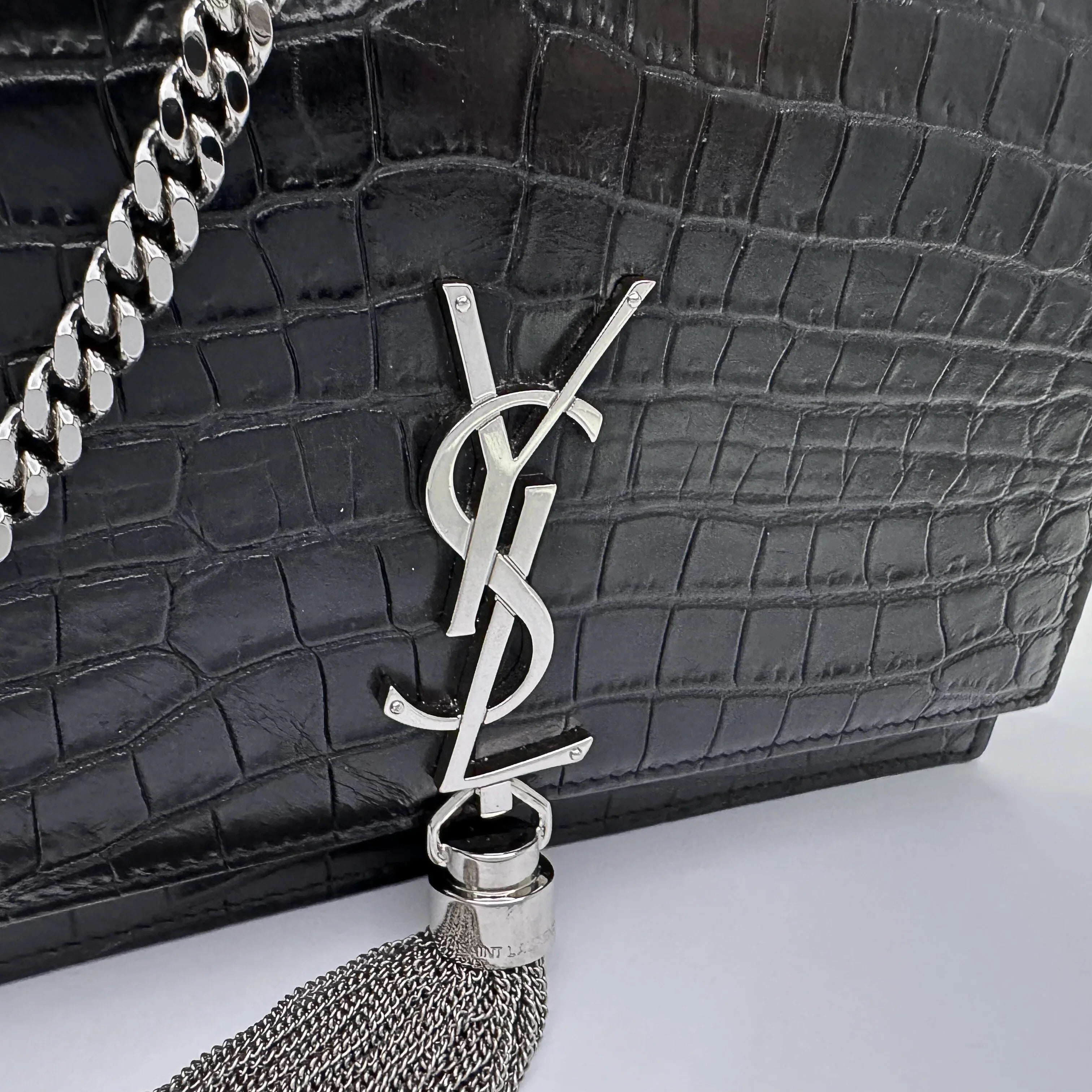 Saint Laurent Kate Shoulder Bag Leather Black - Lost Designer