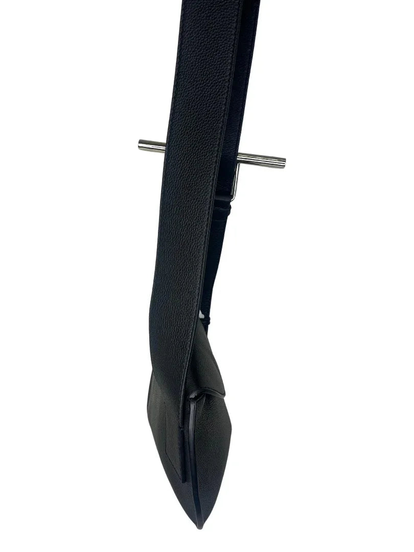 Alexander McQueen Black Leather T-Bar Sling Shoulder Bag - Lost Designer