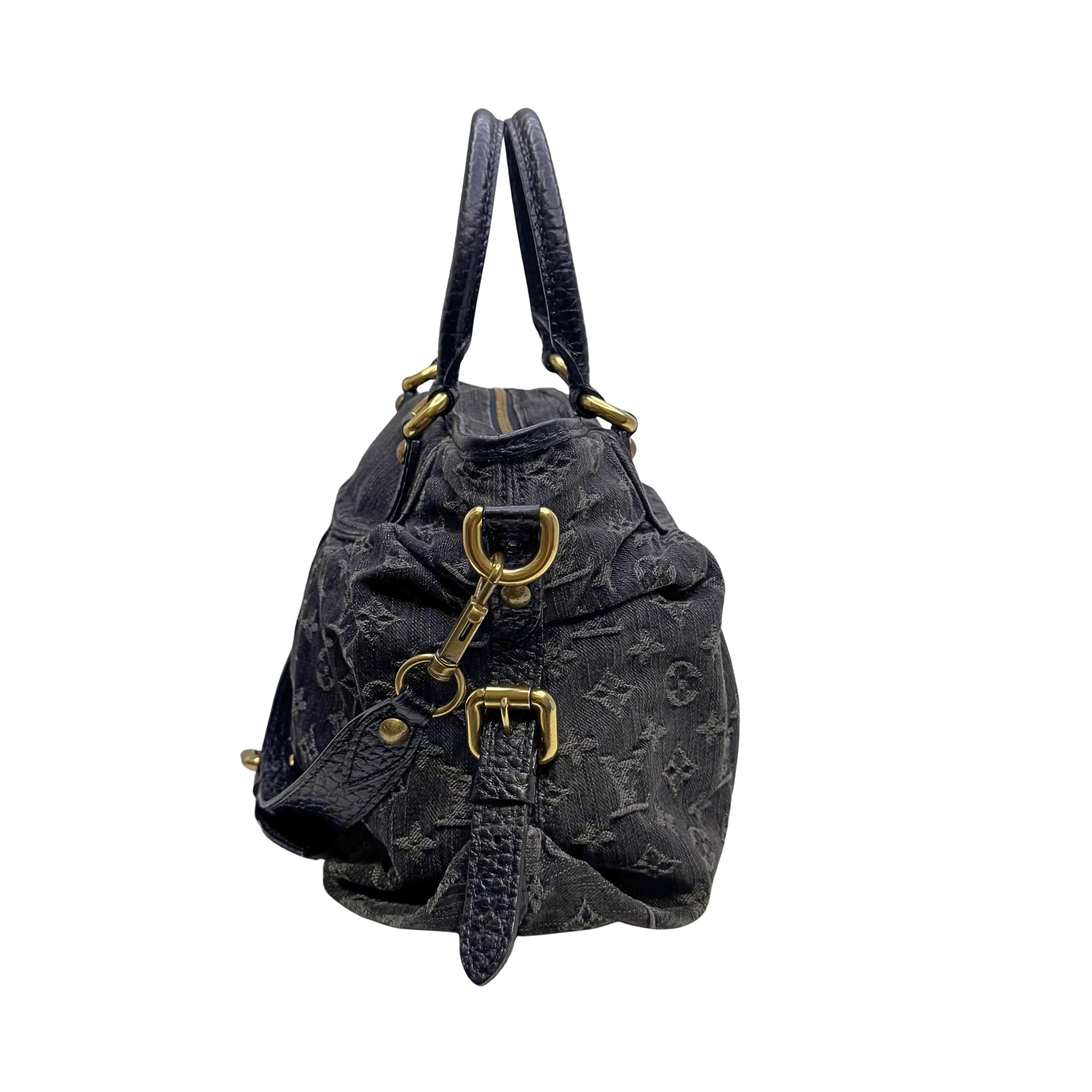 Louis Vuitton Neo Cabby MM Handbag Denim Black - Lost Designer