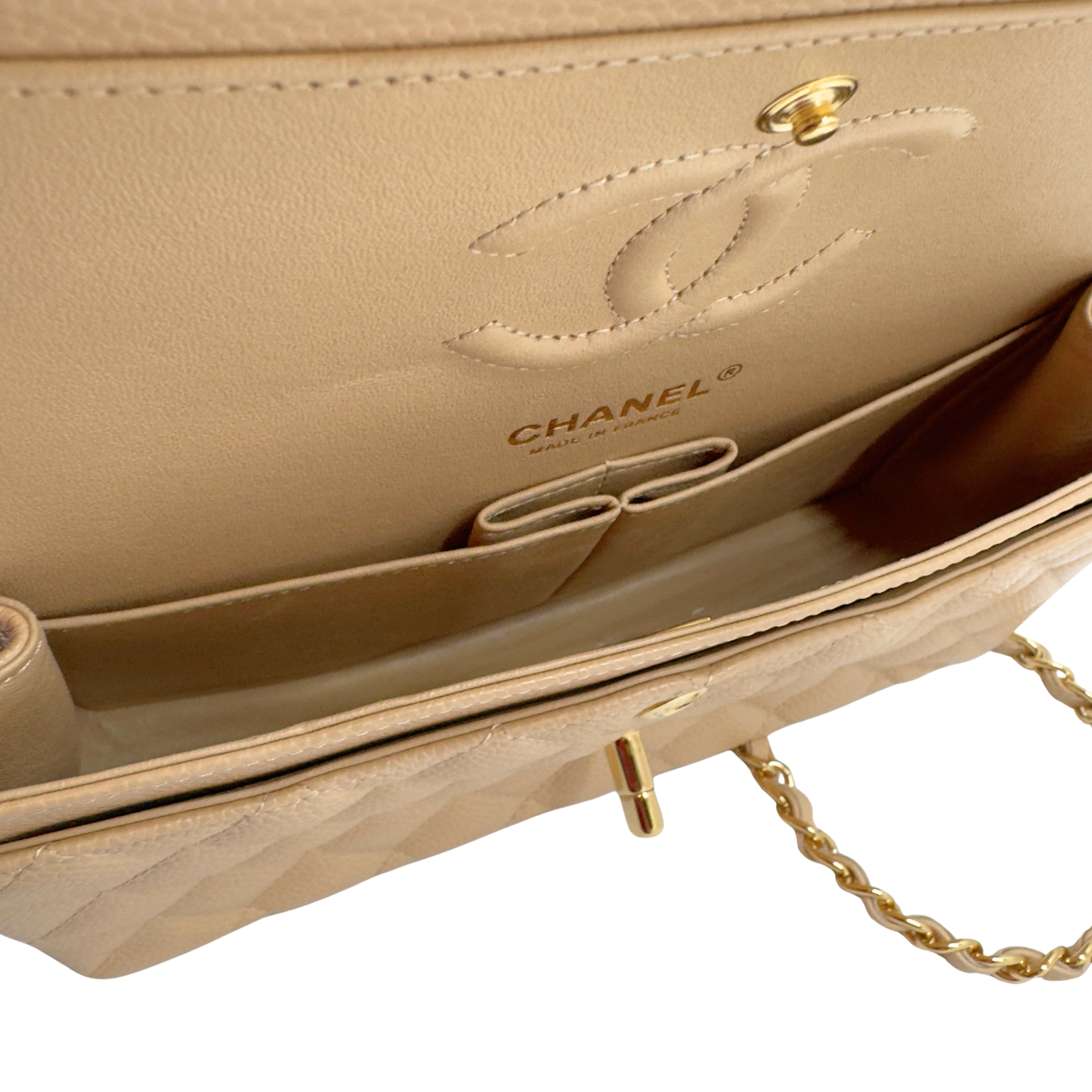 Chanel Classic Flap Caviar 2022 Shoulder Bag Beige