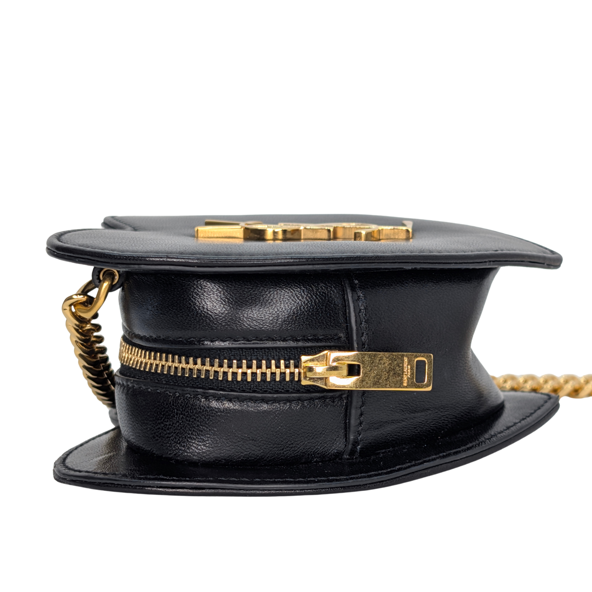 Yves Saint Laurent Mini Love Heart Leather Crossbody Bag Black