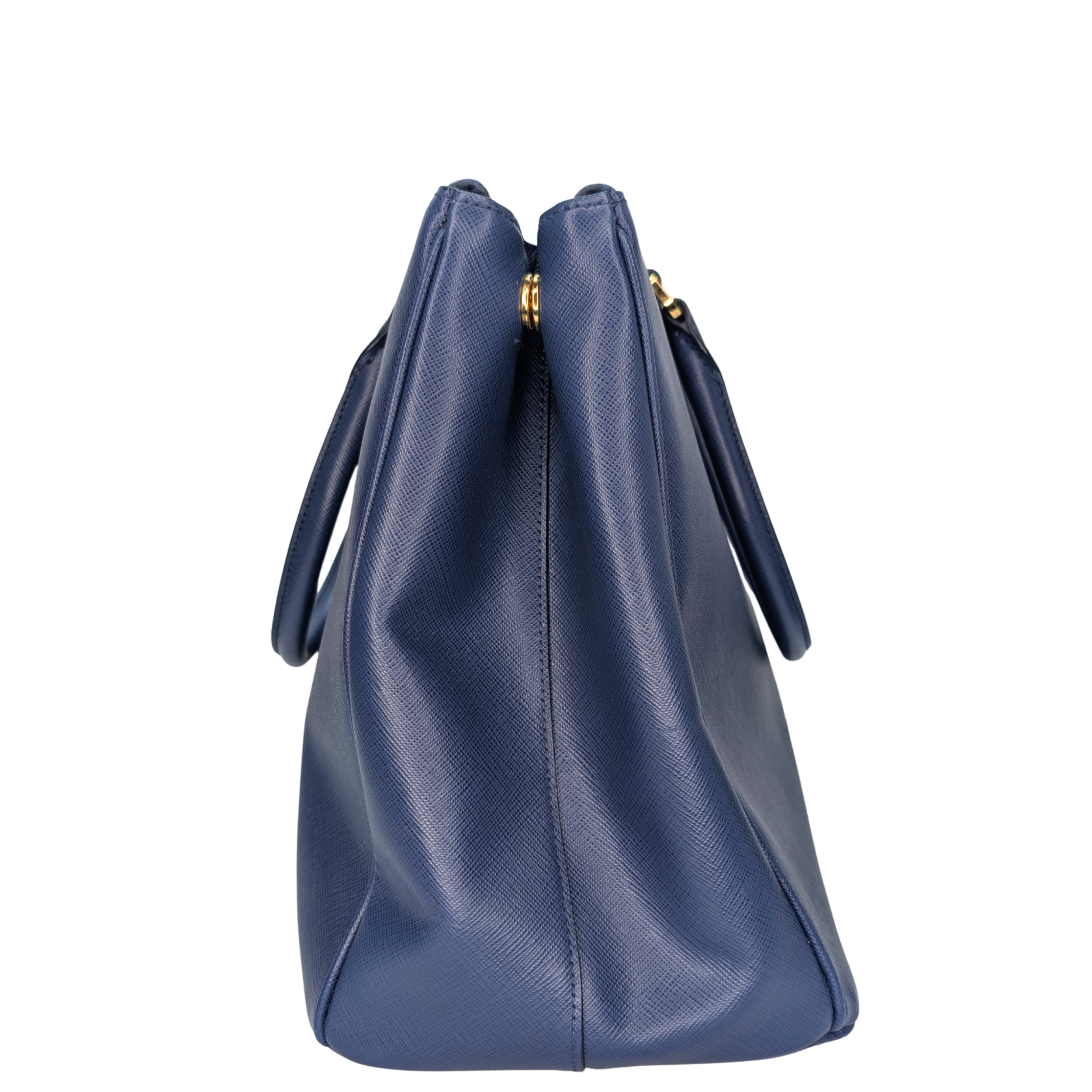 Prada Saffiano Lux Galleria Large Double Zip Tote Navy
