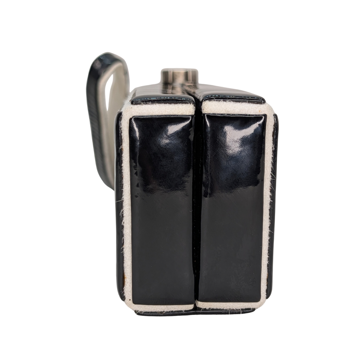 Chanel CC Small Box Clutch Patent Leather Black