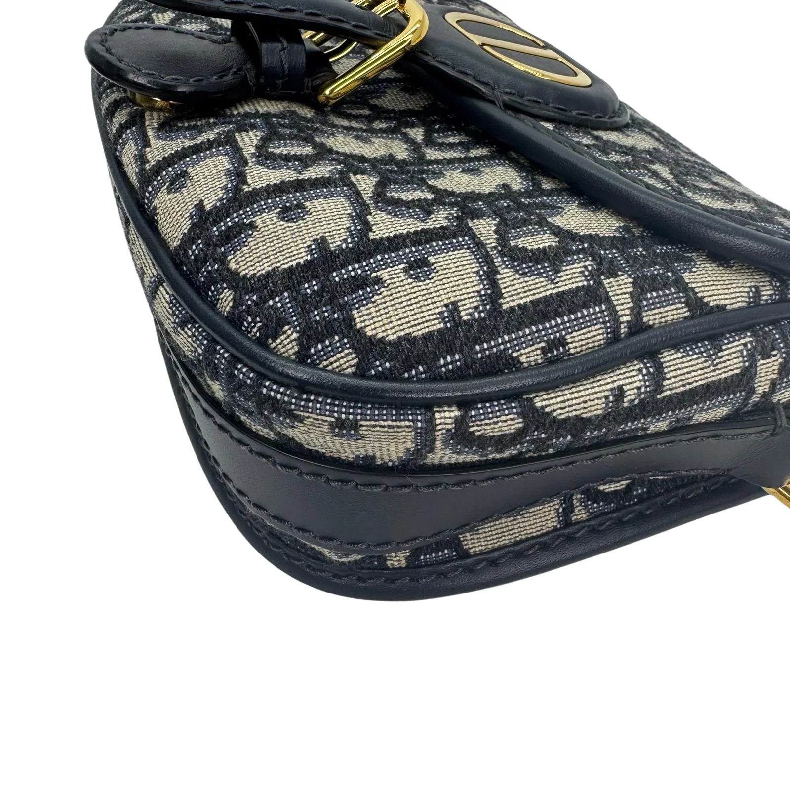 Christian Dior Oblique Small Bobby Flap Shoulder Bag Beige/Black - Lost Designer