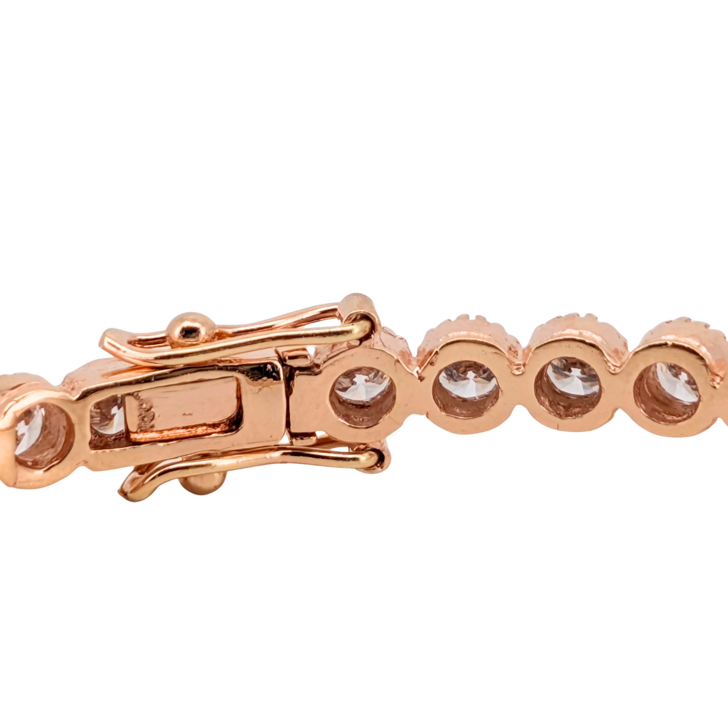 3.00Ct Natural Diamond Full Eternity Bangle In 18K Rose Gold