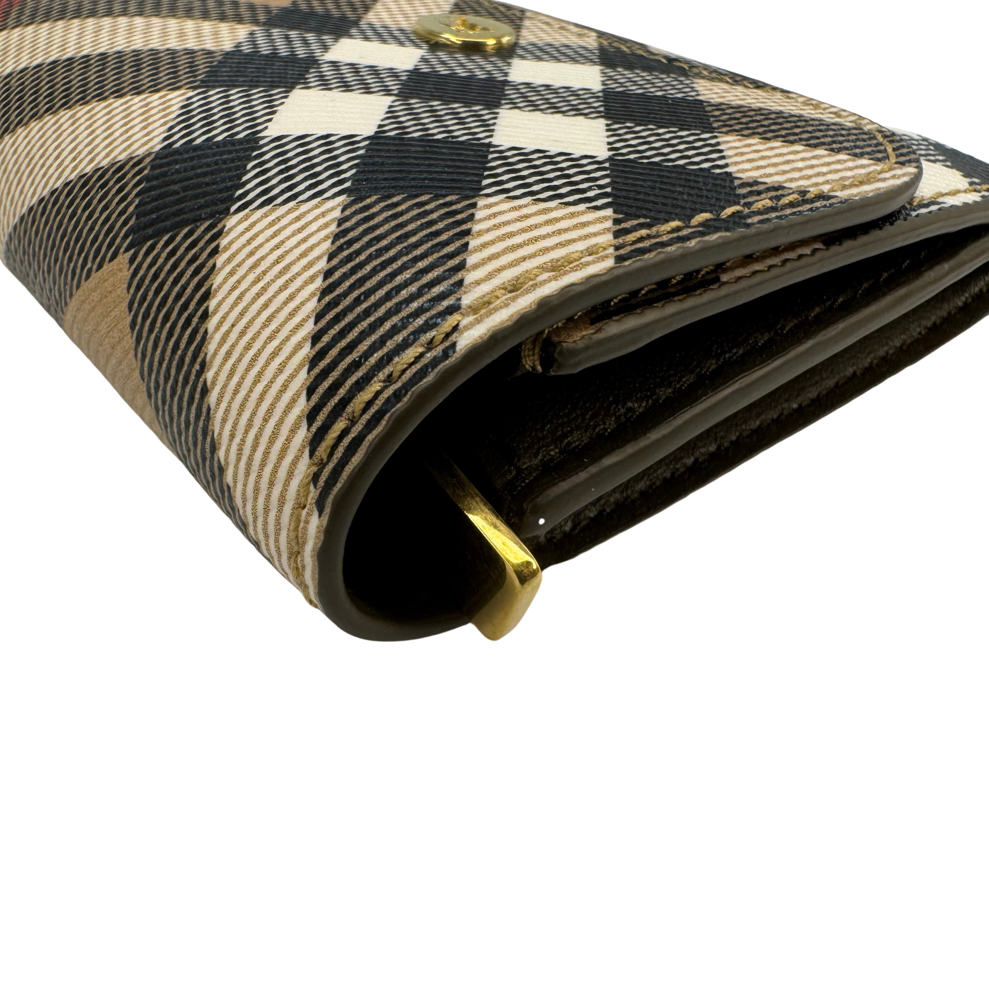 Burberry Check Coin Card Case Wallet Beige