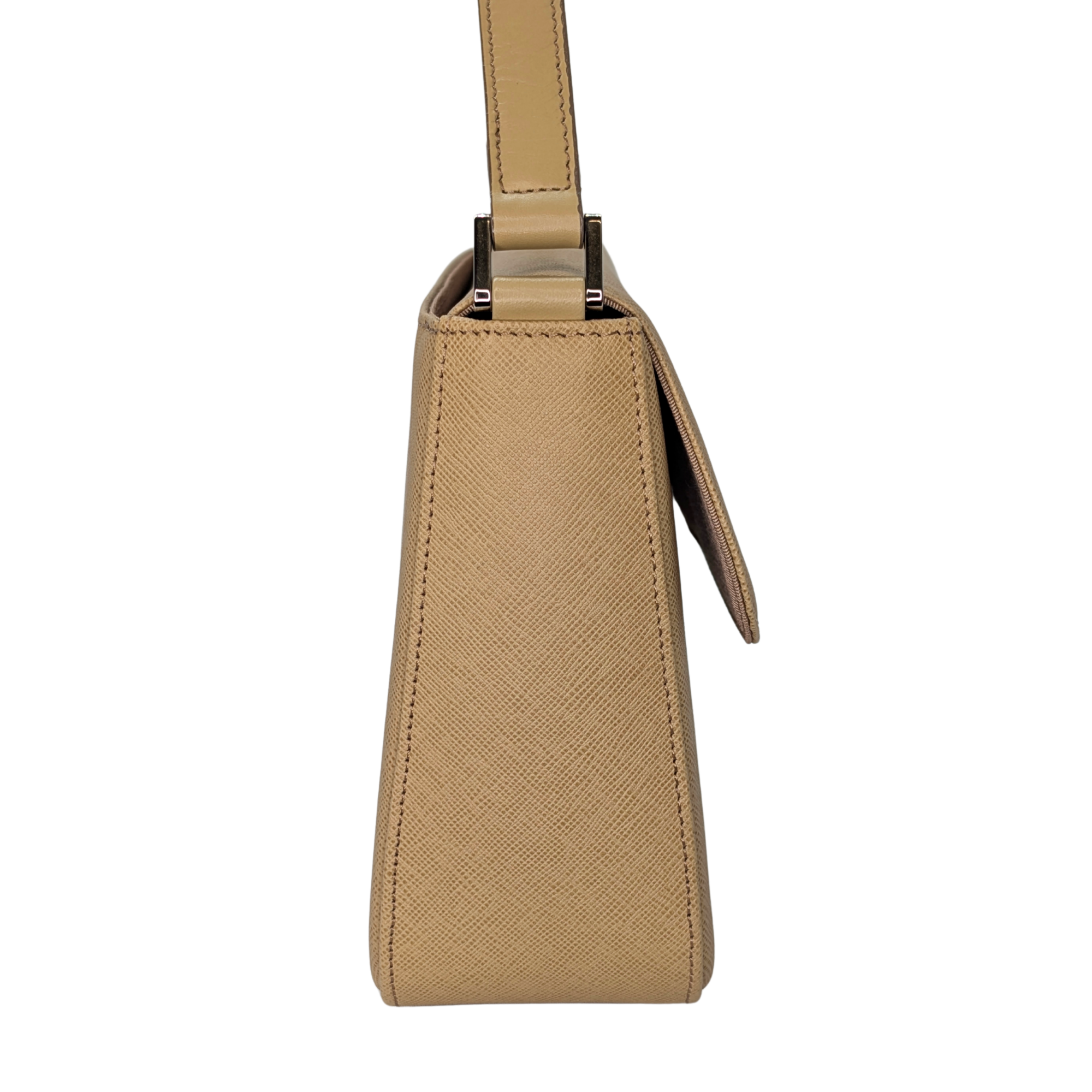 Burberry Leather Flap Shoulder Bag Beige