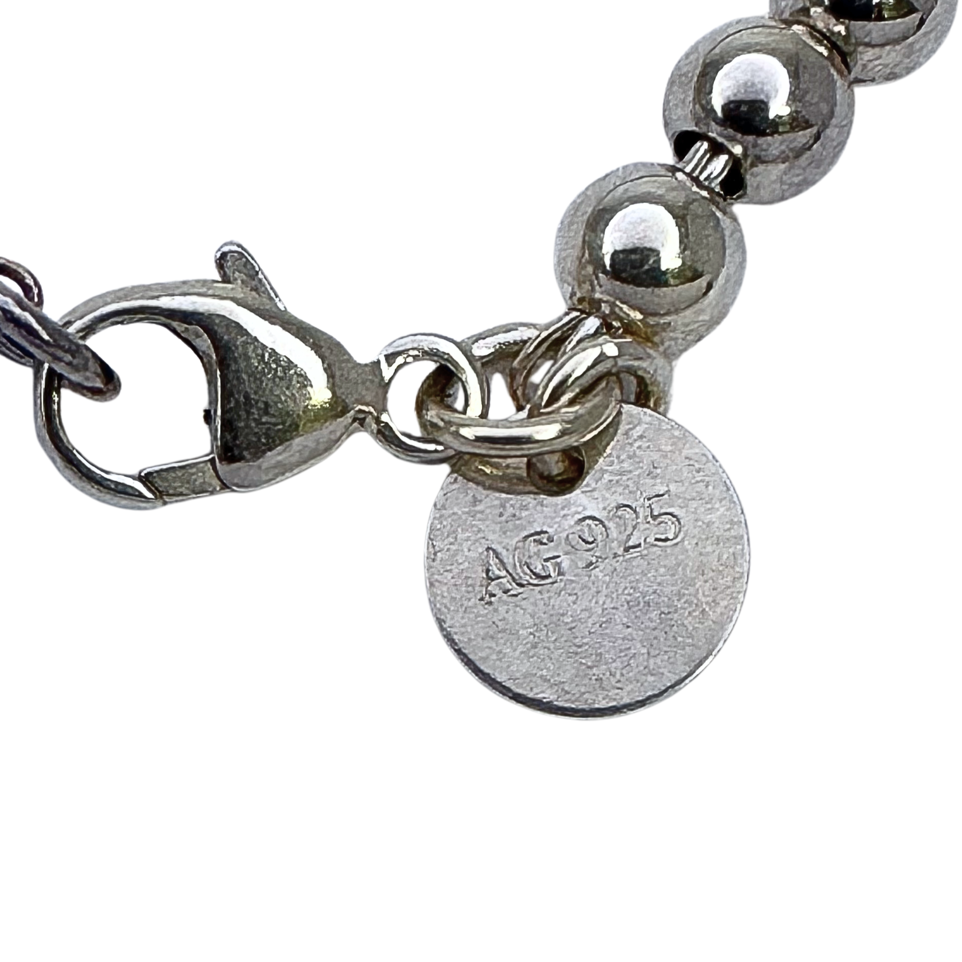 Tiffany & Co Beaded Enamel Heart Bracelet Silver