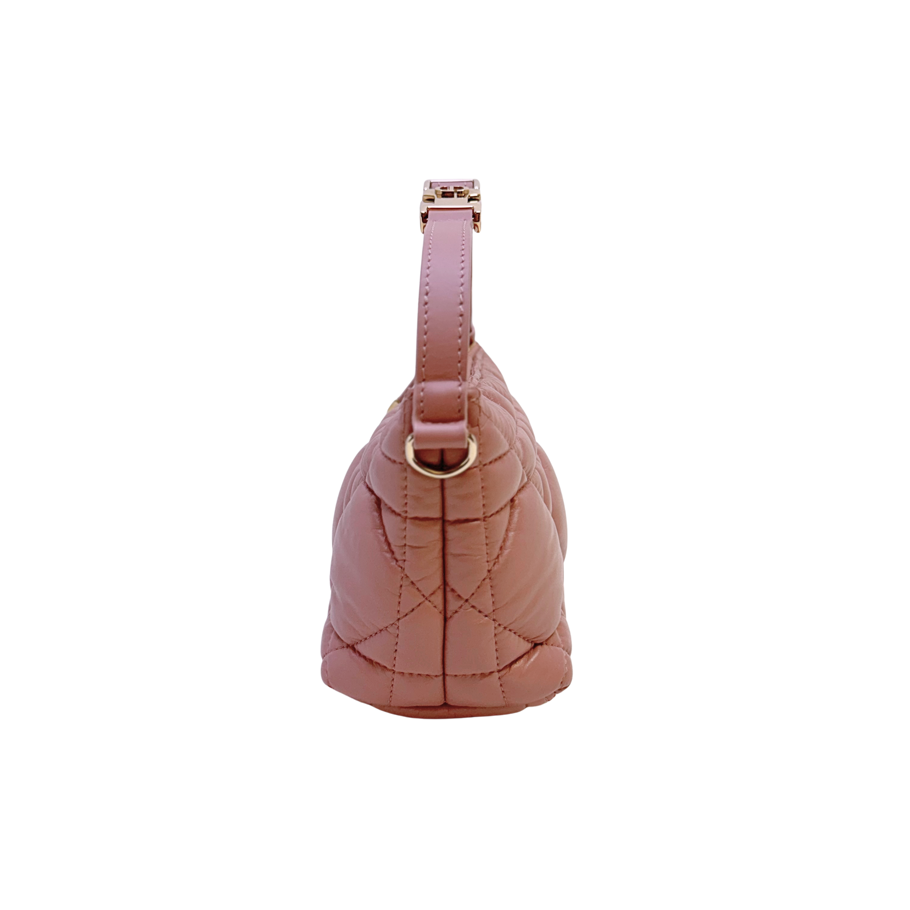 Dior Macrocannage Nomad Travel Pouch Bag Calfskin Pink