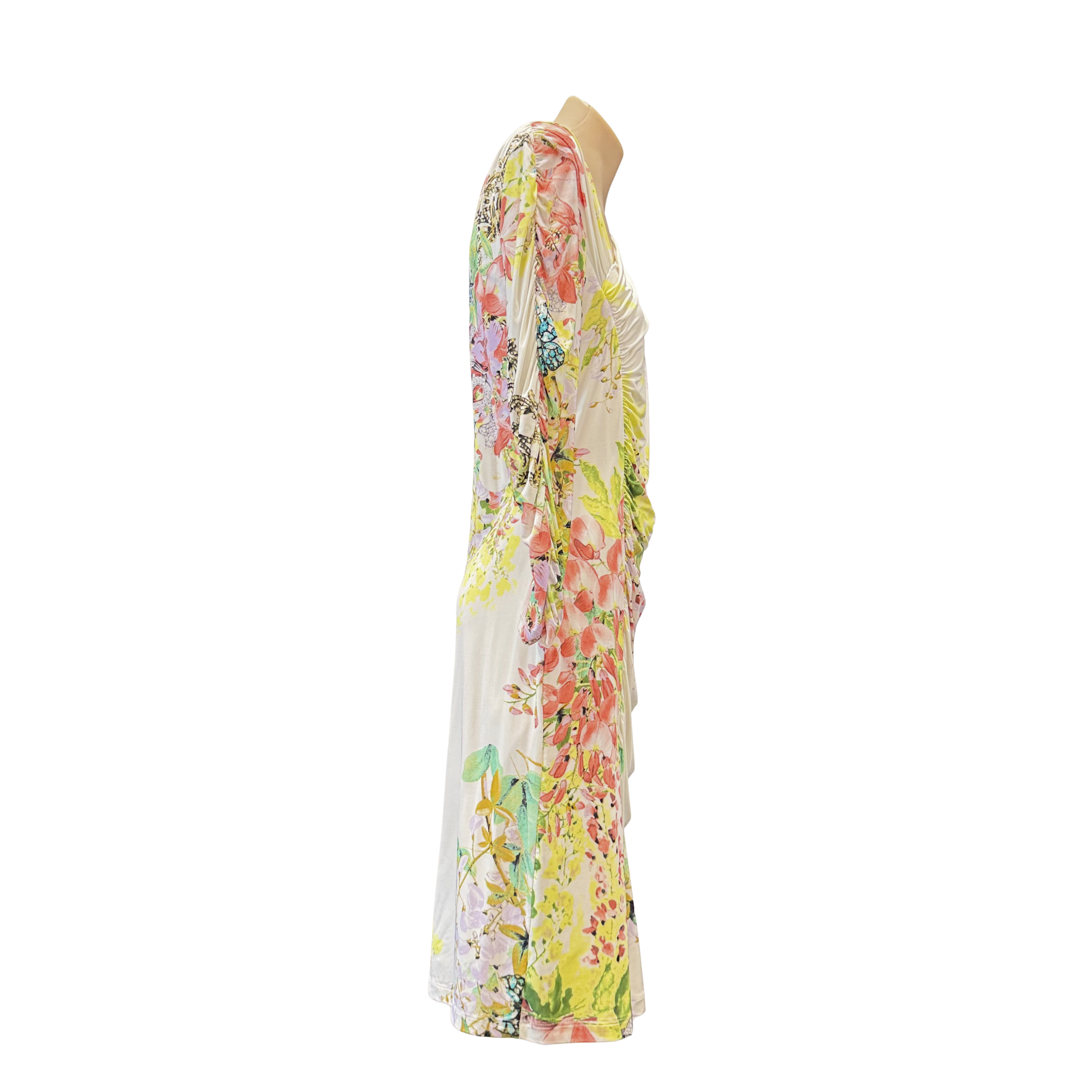 Roberto Cavalli Class Floral Dress 38 White Multicolour