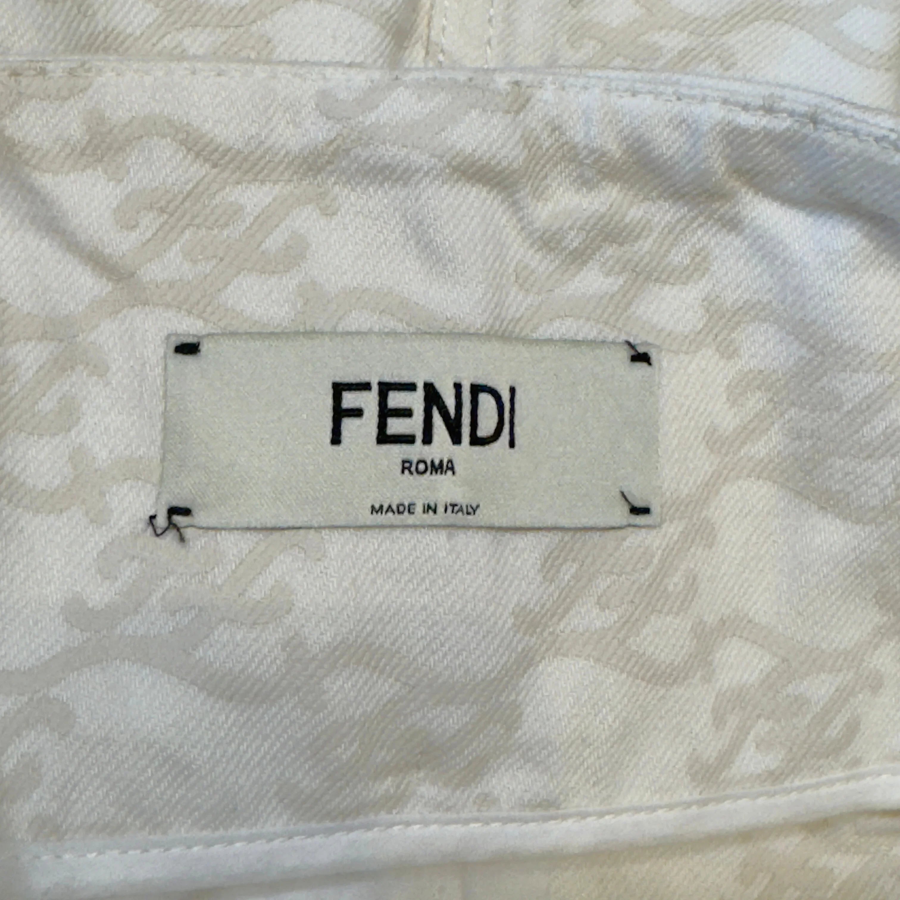 Fendi Denim Setup Shorts White 38 - Lost Designer